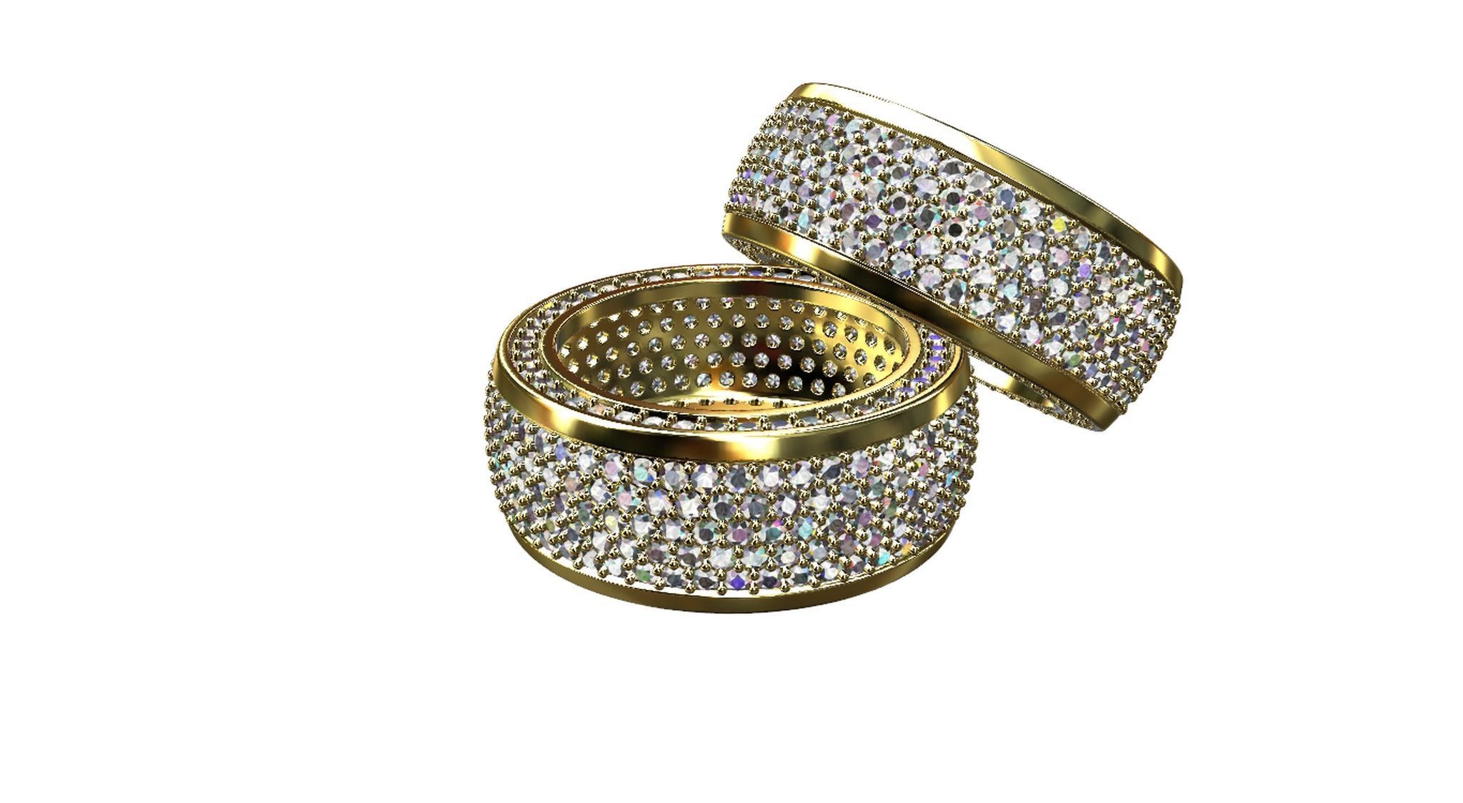 Diamond pave Ring 3D print model_50