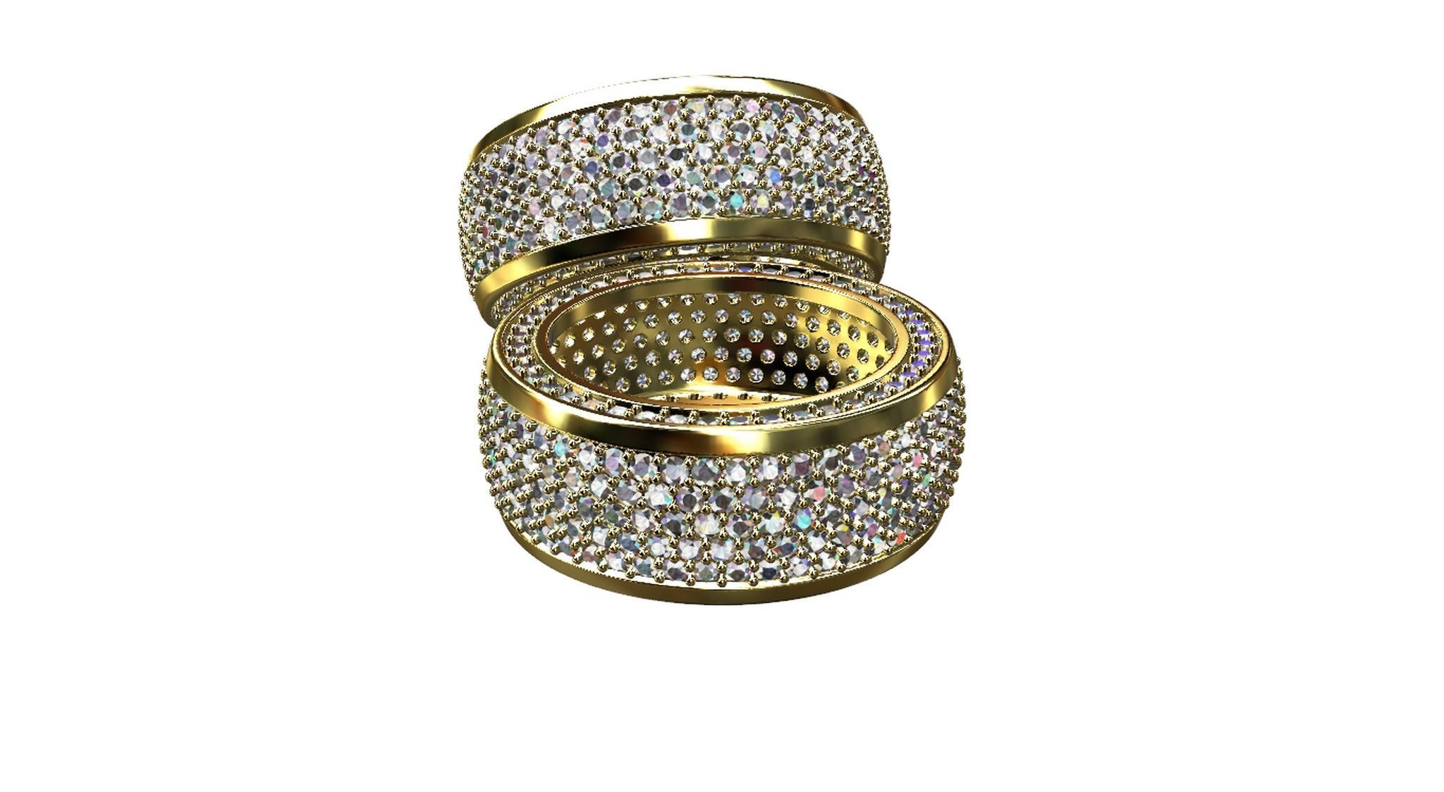 Diamond pave Ring 3D print model_60
