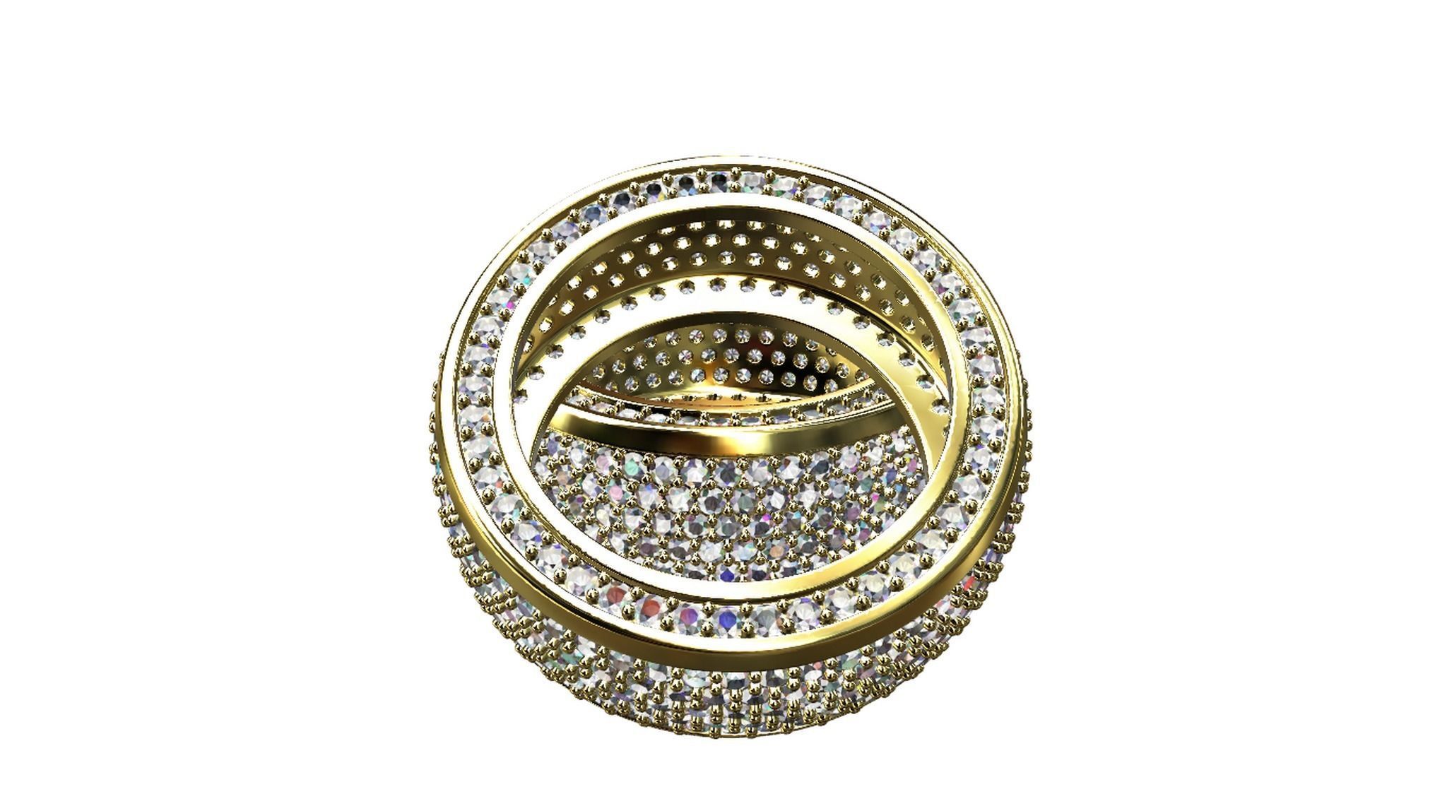 Diamond pave Ring 3D print model_18