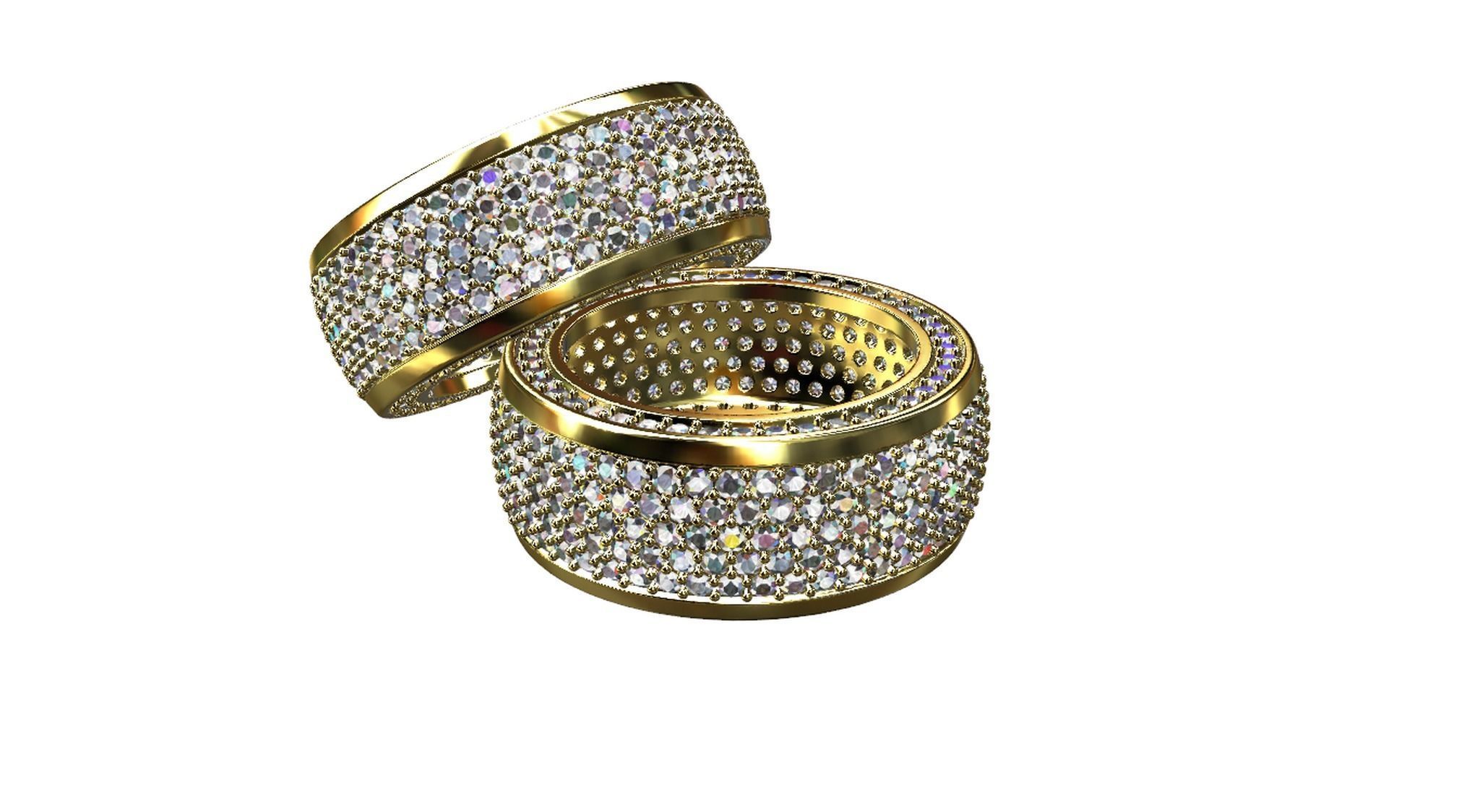 Diamond pave Ring 3D print model_67