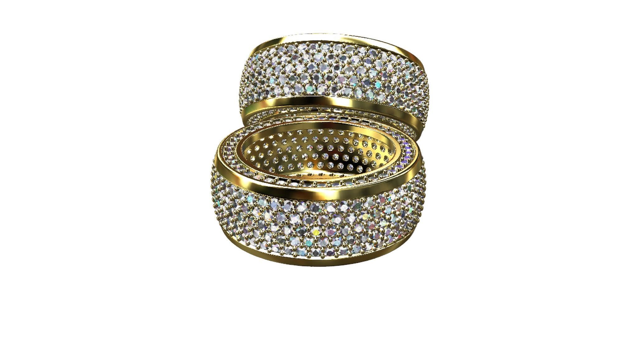 Diamond pave Ring 3D print model_57