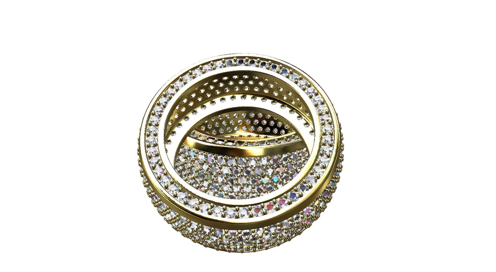 Diamond pave Ring 3D print model_19