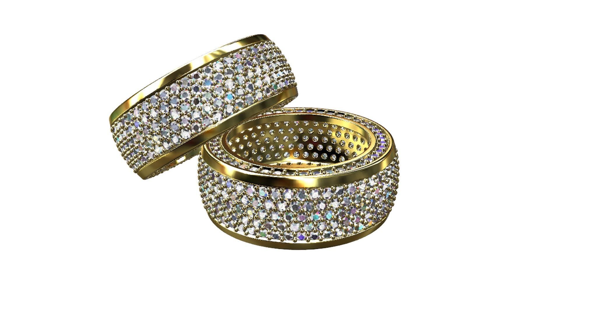 Diamond pave Ring 3D print model_71
