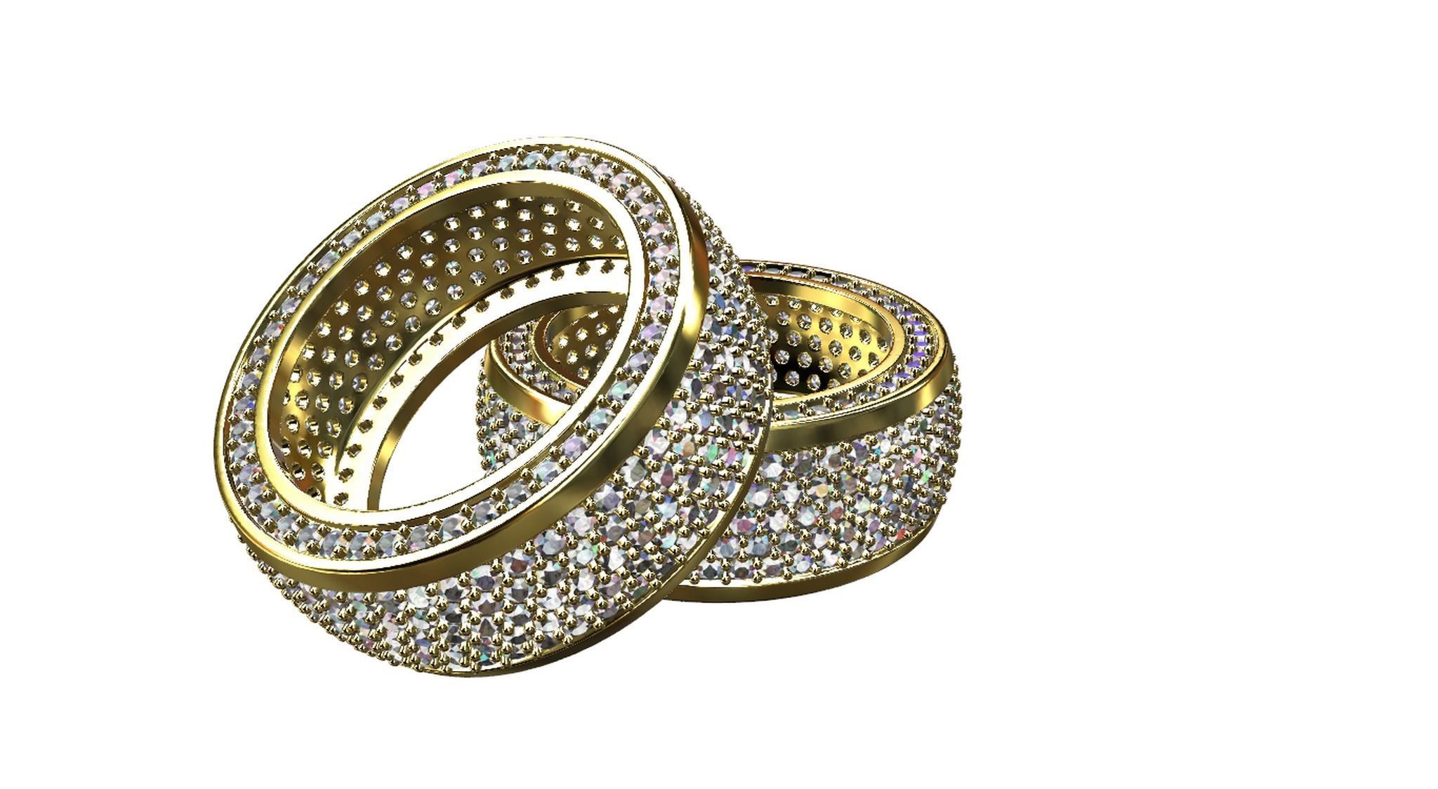 Diamond pave Ring 3D print model_85