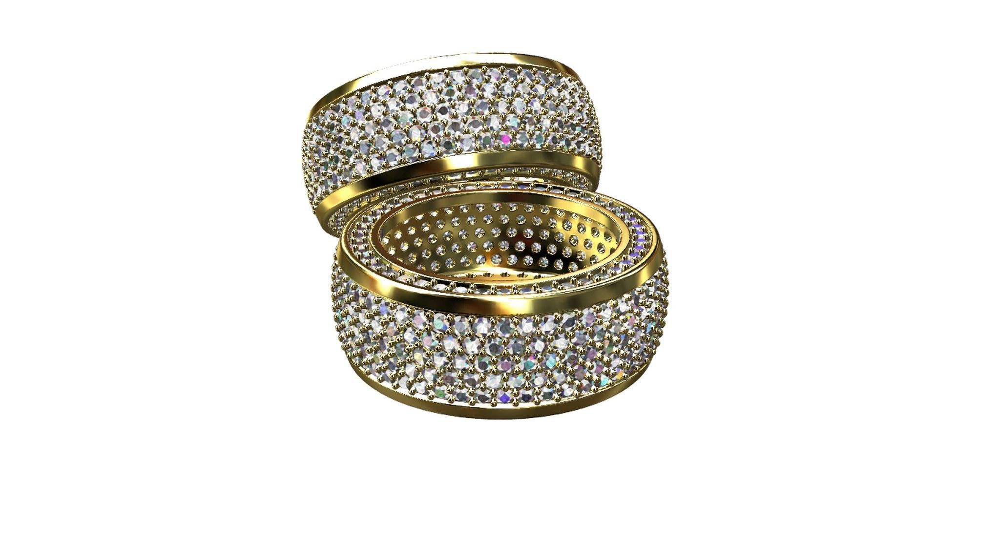 Diamond pave Ring 3D print model_63
