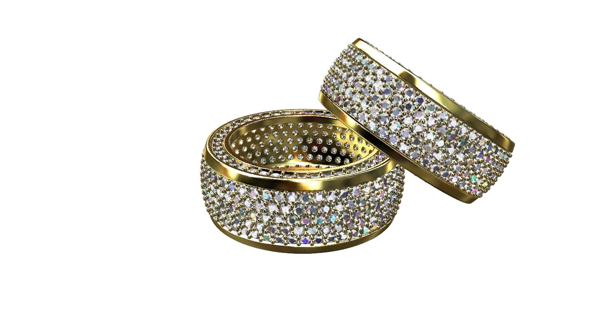 Diamond pave Ring 3D print model_43