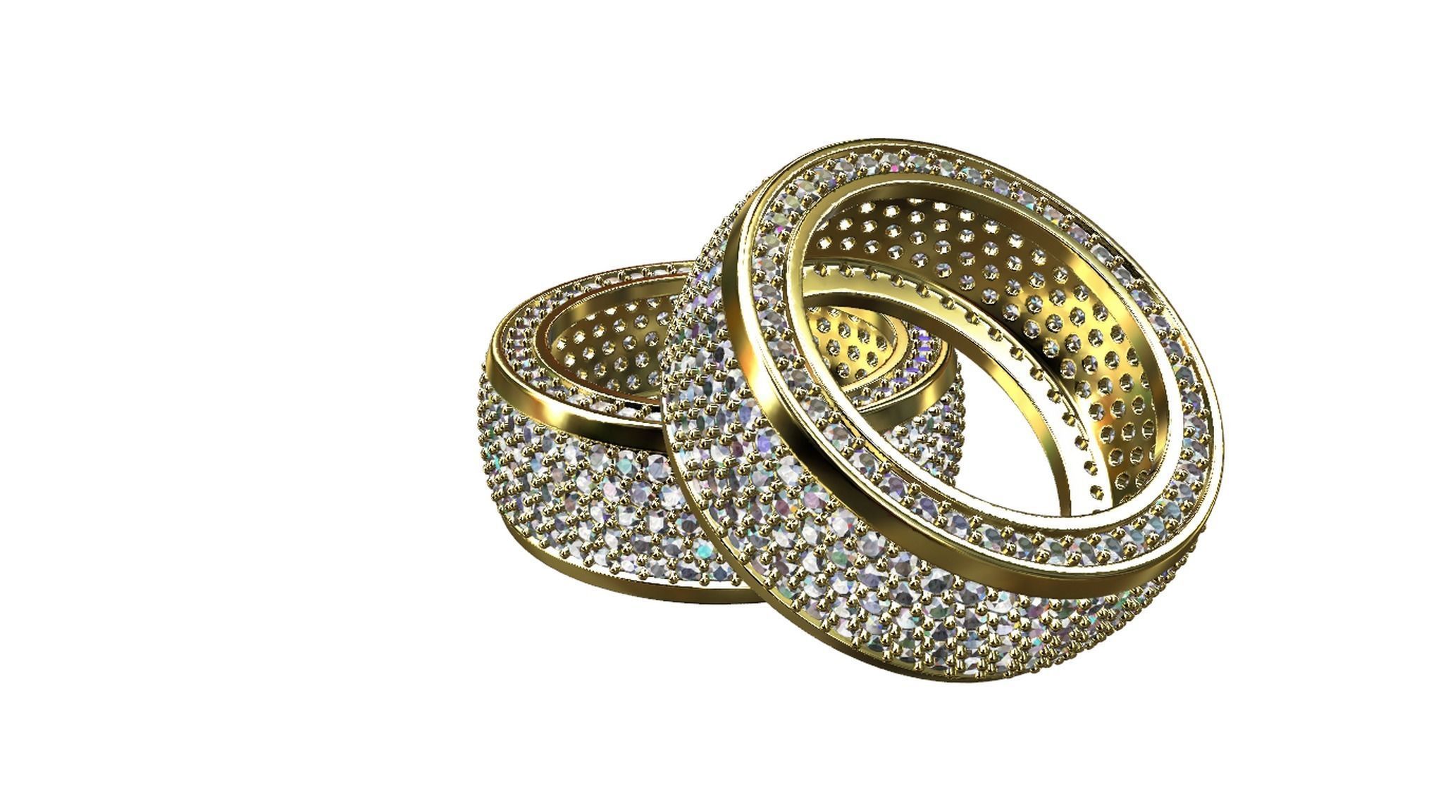 Diamond pave Ring 3D print model_35