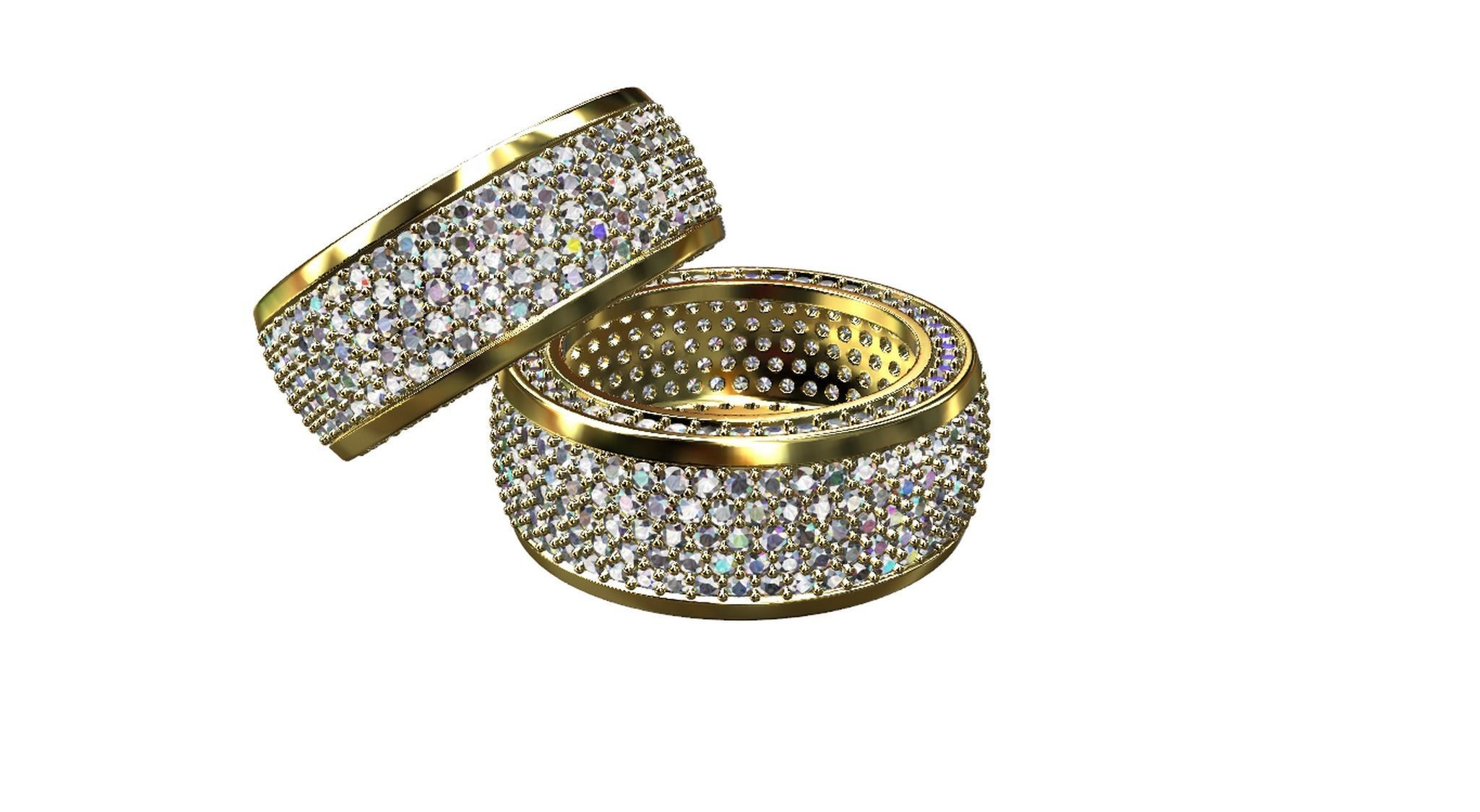 Diamond pave Ring 3D print model_69