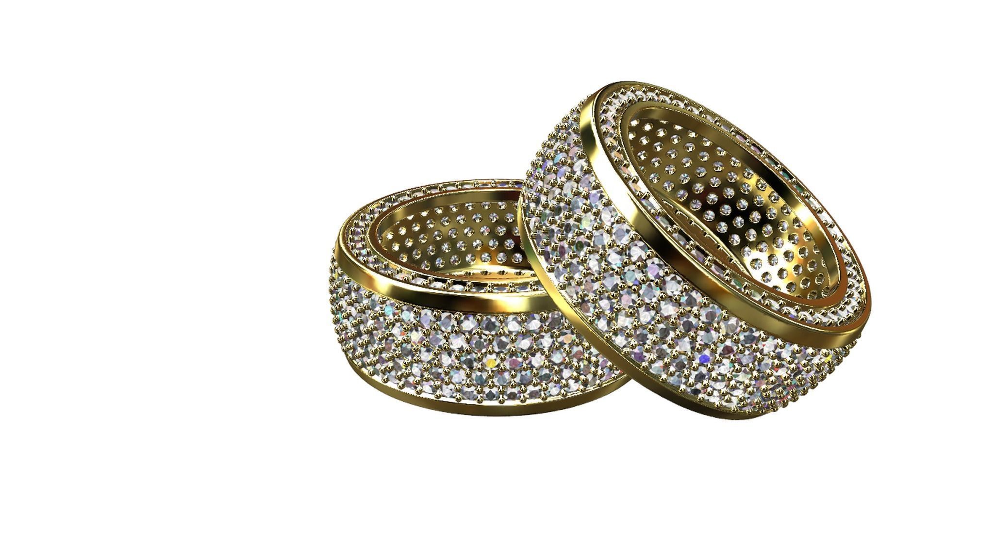 Diamond pave Ring 3D print model_36