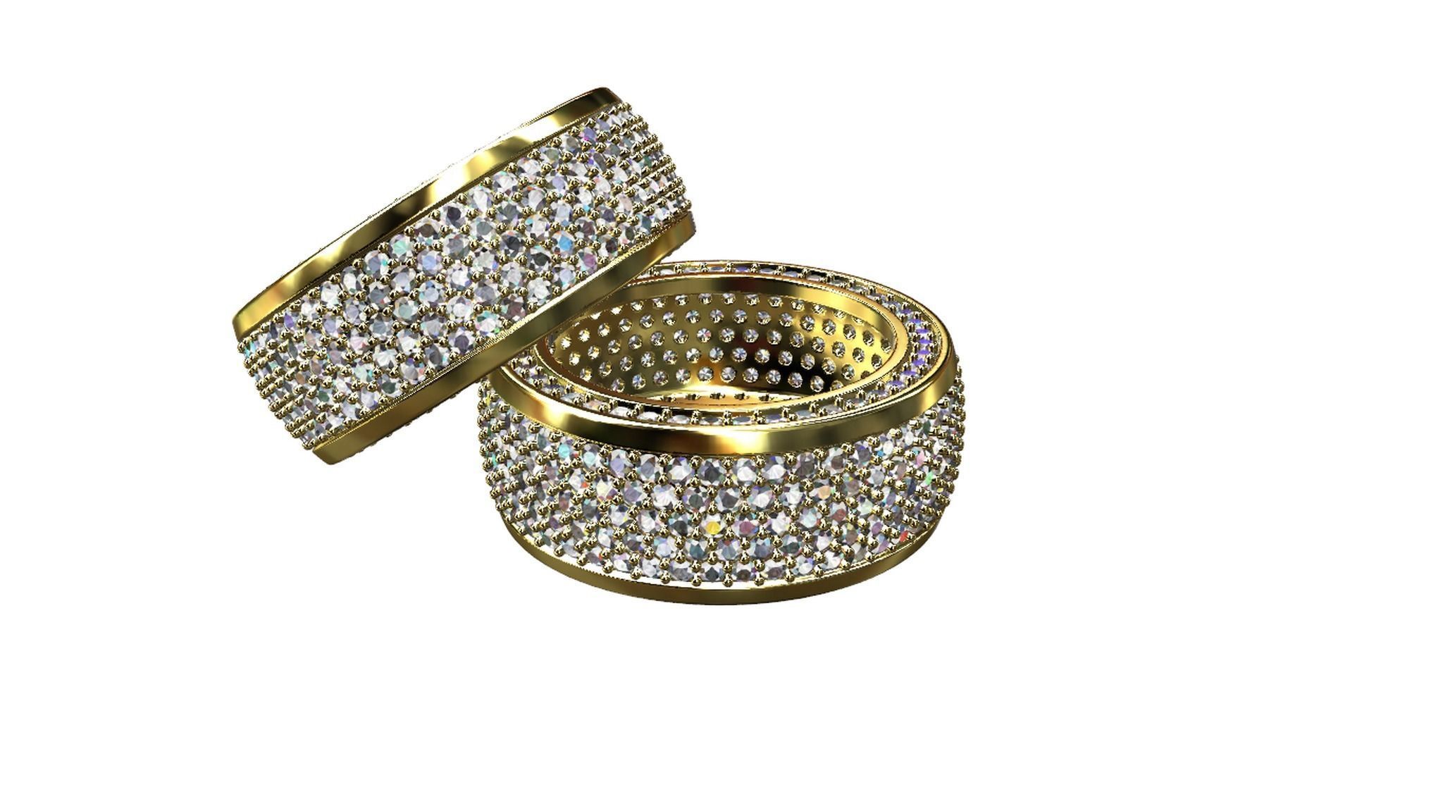 Diamond pave Ring 3D print model_70