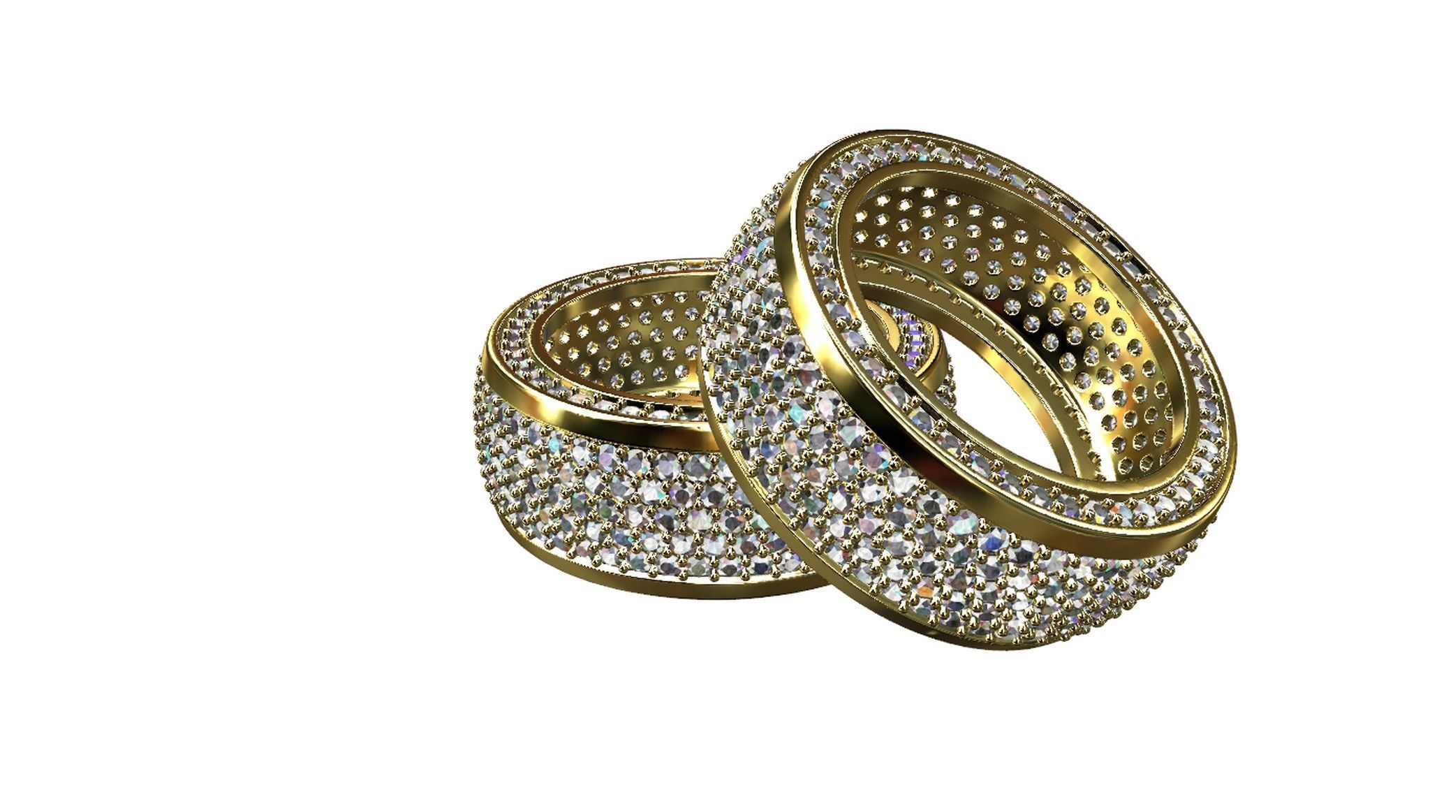 Diamond pave Ring 3D print model_31