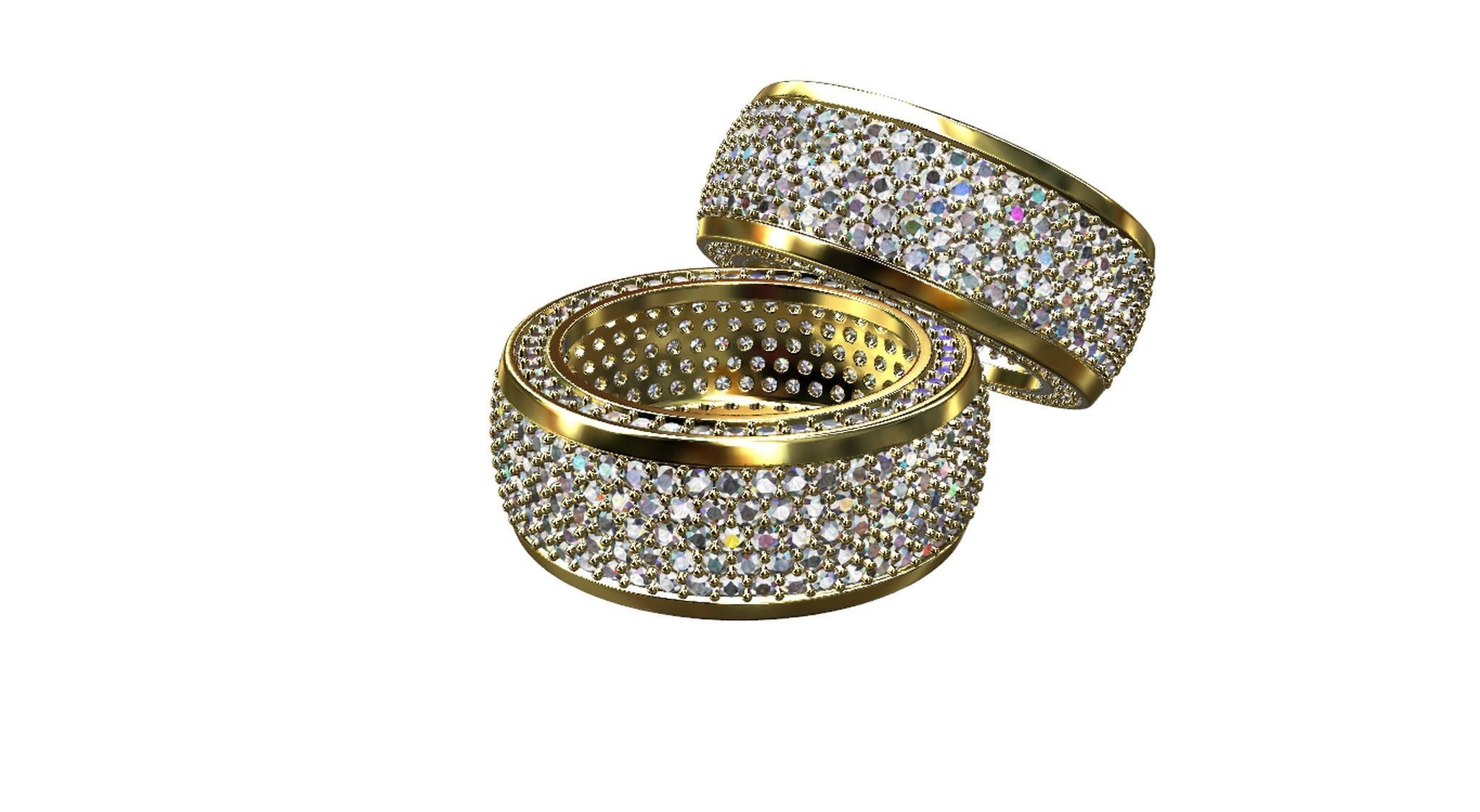 Diamond pave Ring 3D print model_49
