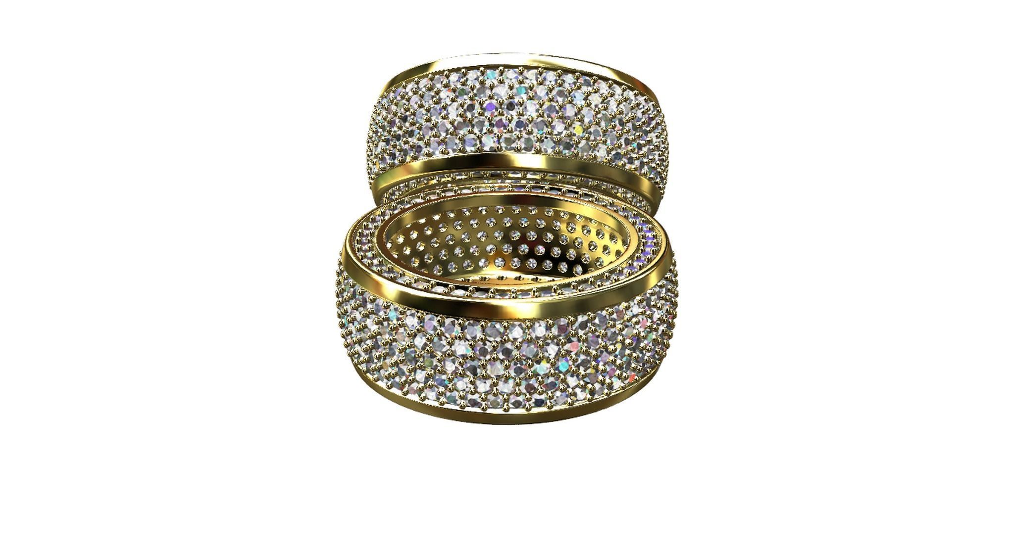 Diamond pave Ring 3D print model_75