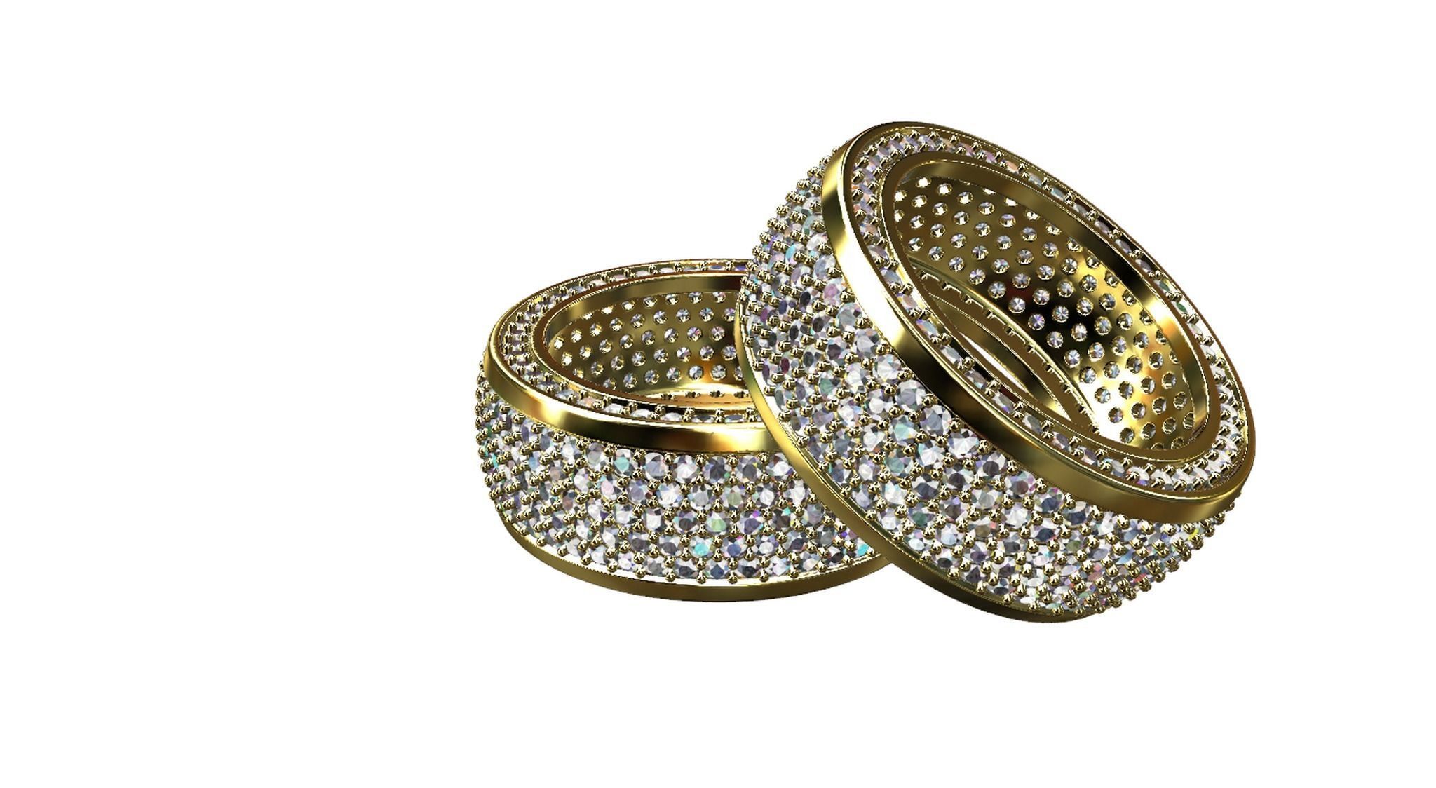 Diamond pave Ring 3D print model_45