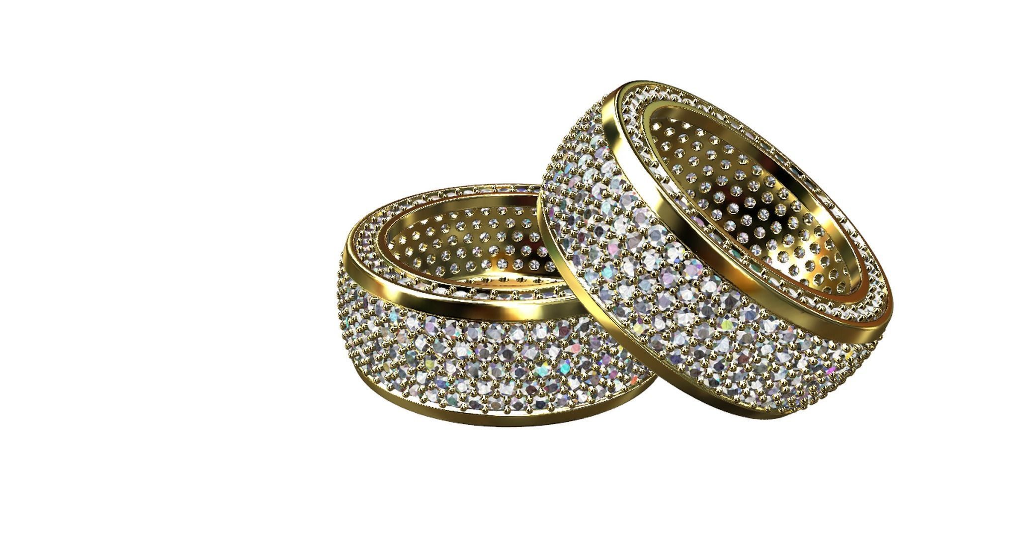 Diamond pave Ring 3D print model_33