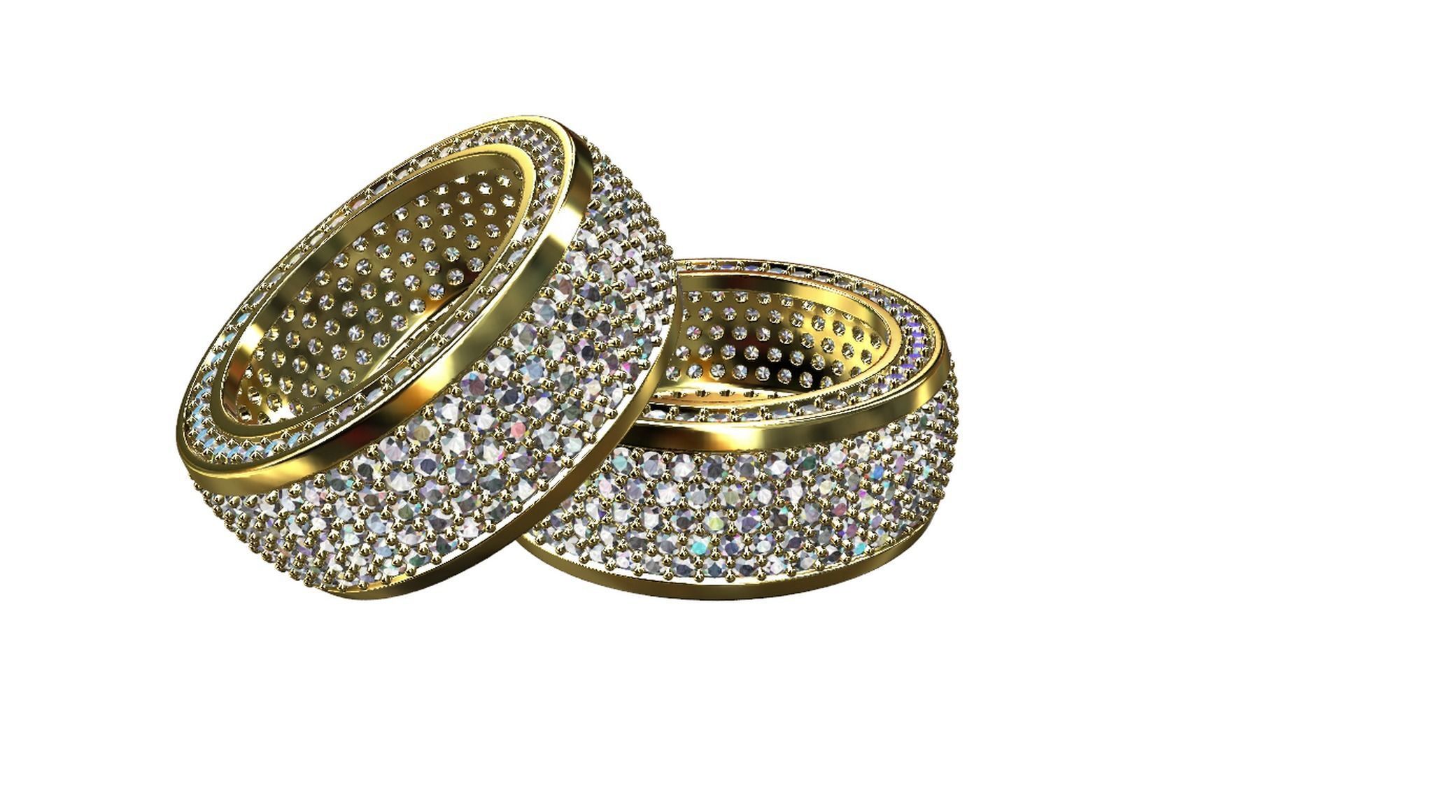 Diamond pave Ring 3D print model_82