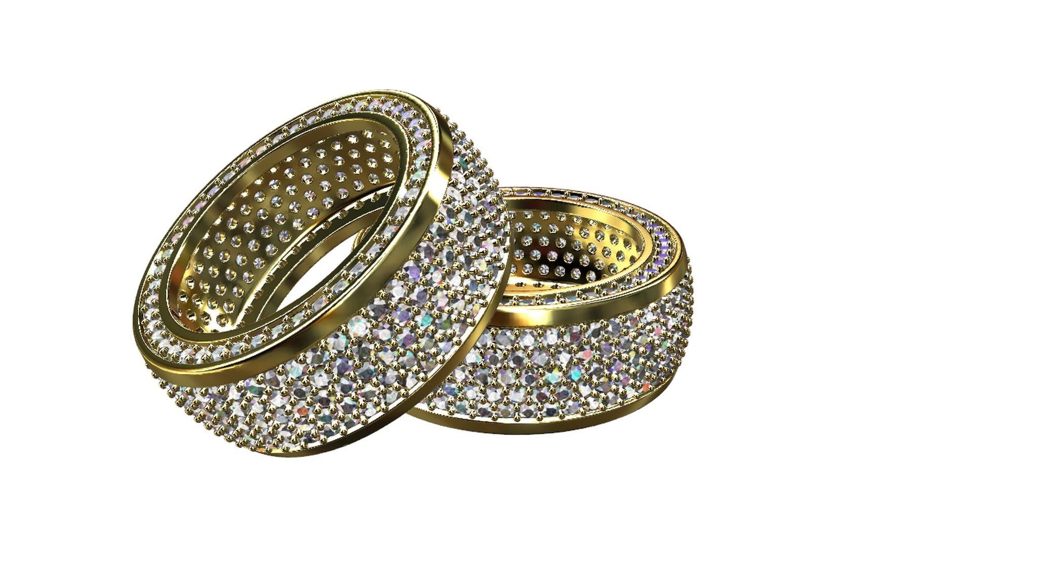 Diamond pave Ring 3D print model_79