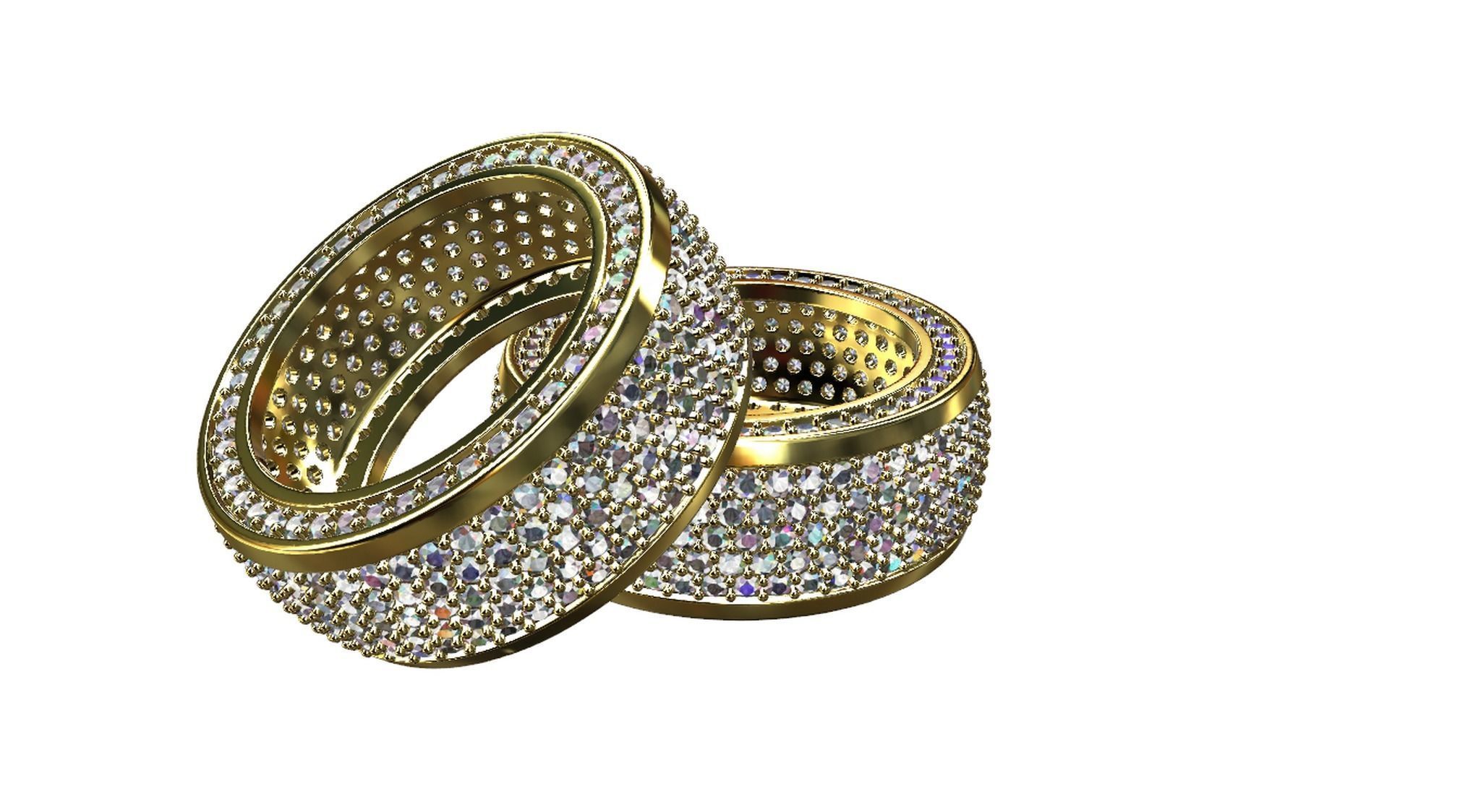 Diamond pave Ring 3D print model_86