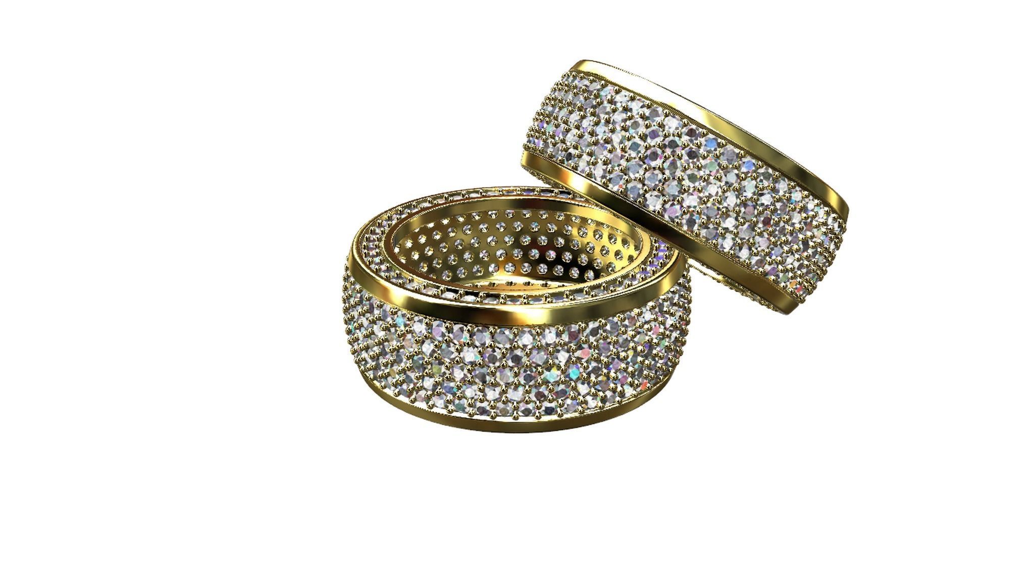 Diamond pave Ring 3D print model_47