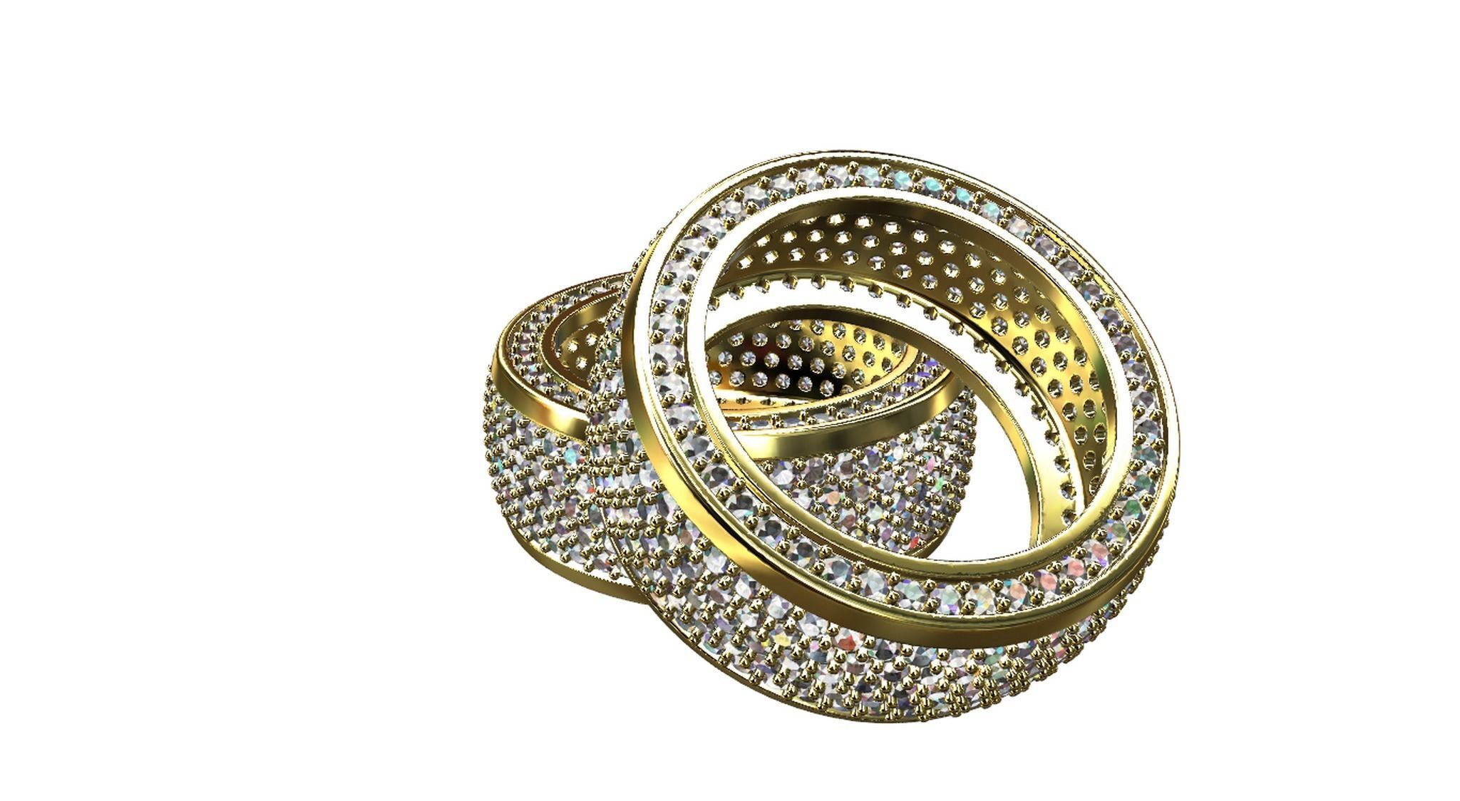 Diamond pave Ring 3D print model_28