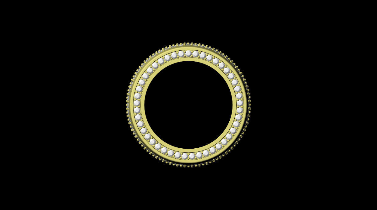 Diamond pave Ring 3D print model_5