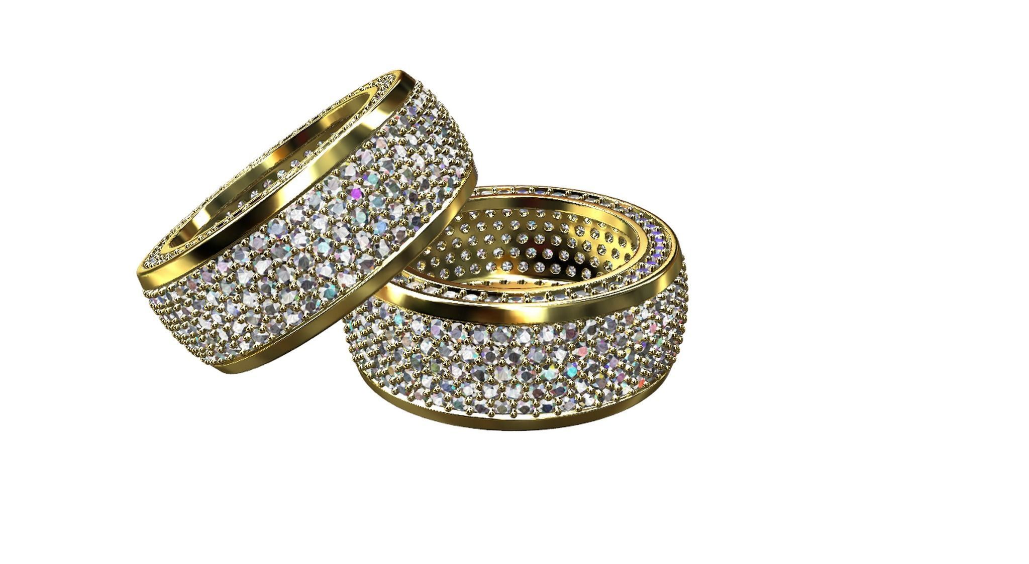 Diamond pave Ring 3D print model_77