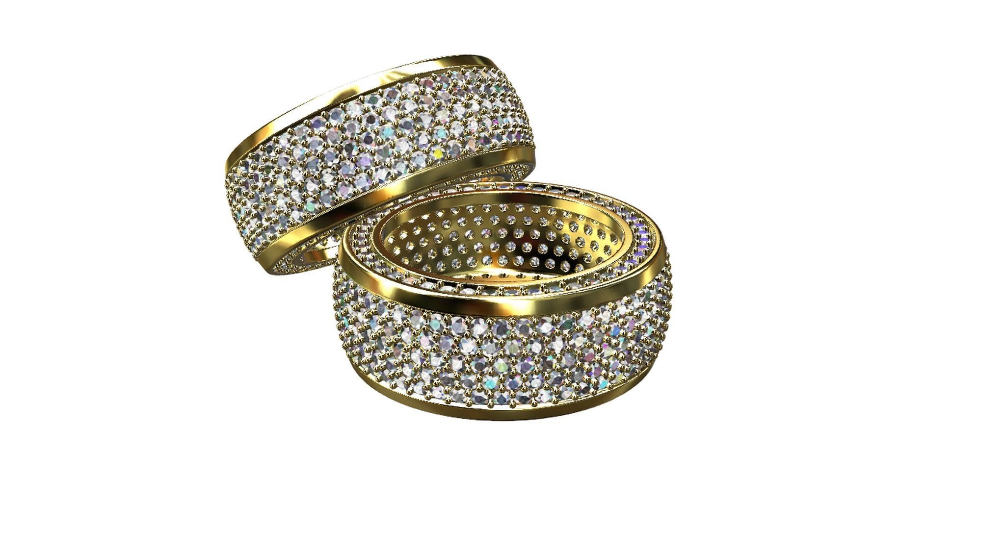 Diamond pave Ring 3D print model_65