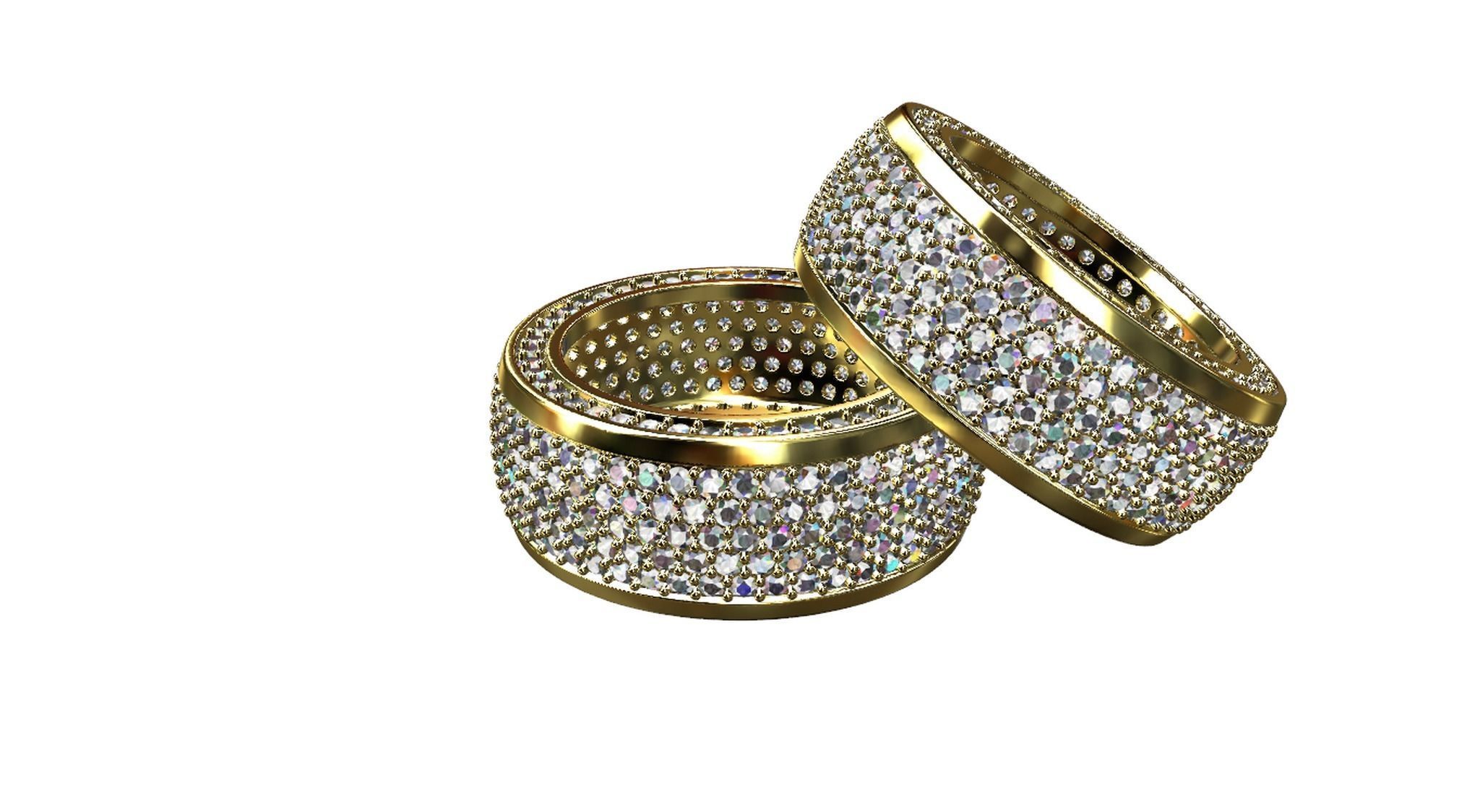 Diamond pave Ring 3D print model_39