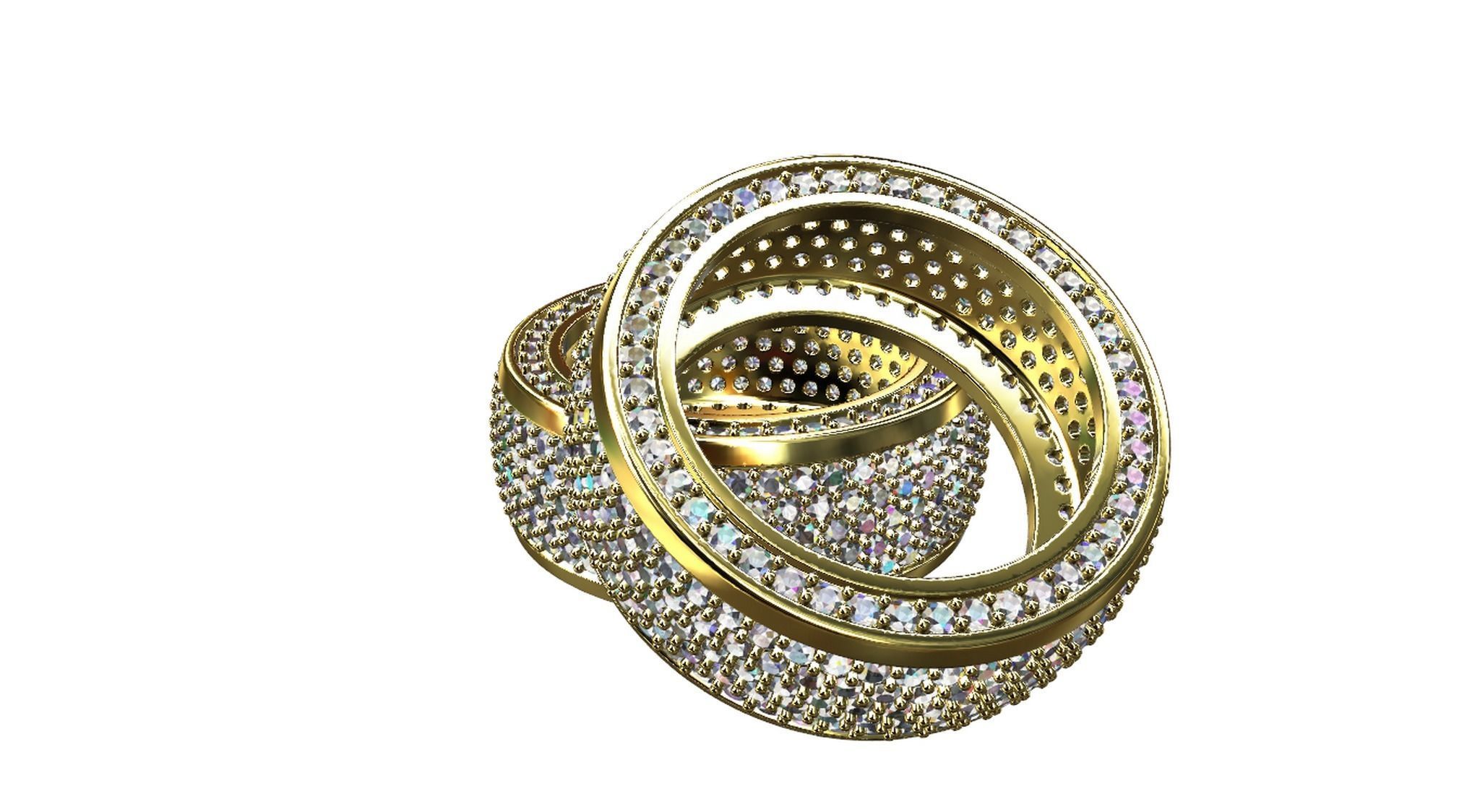 Diamond pave Ring 3D print model_27