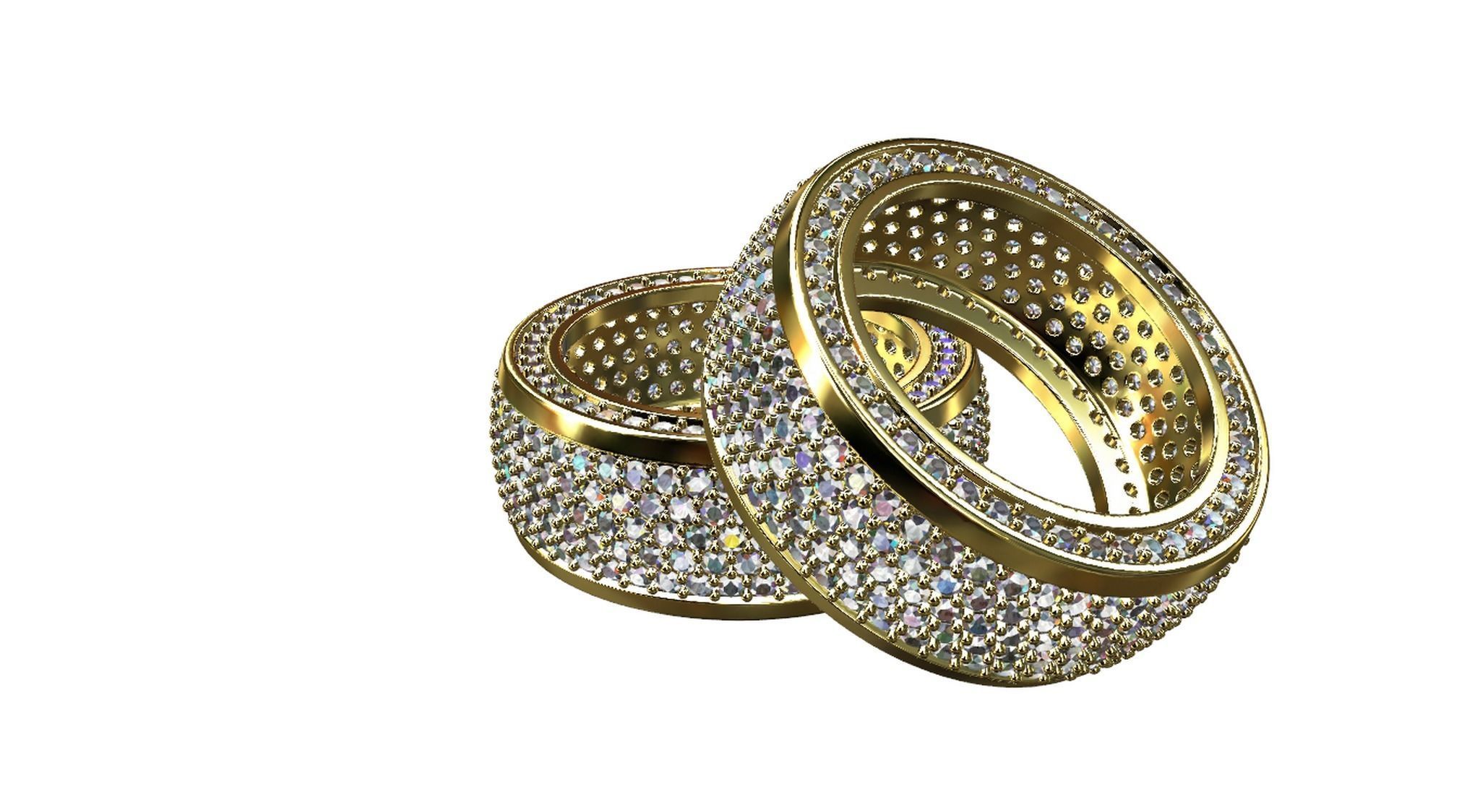 Diamond pave Ring 3D print model_32