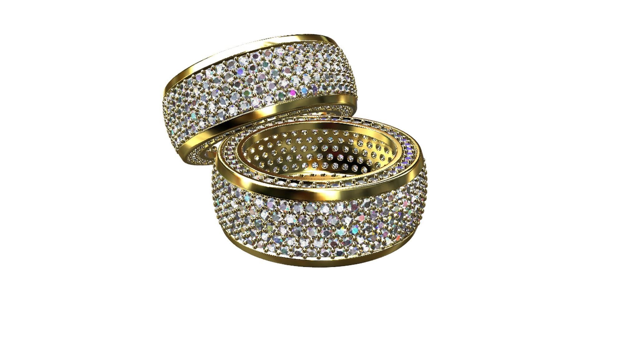 Diamond pave Ring 3D print model_64