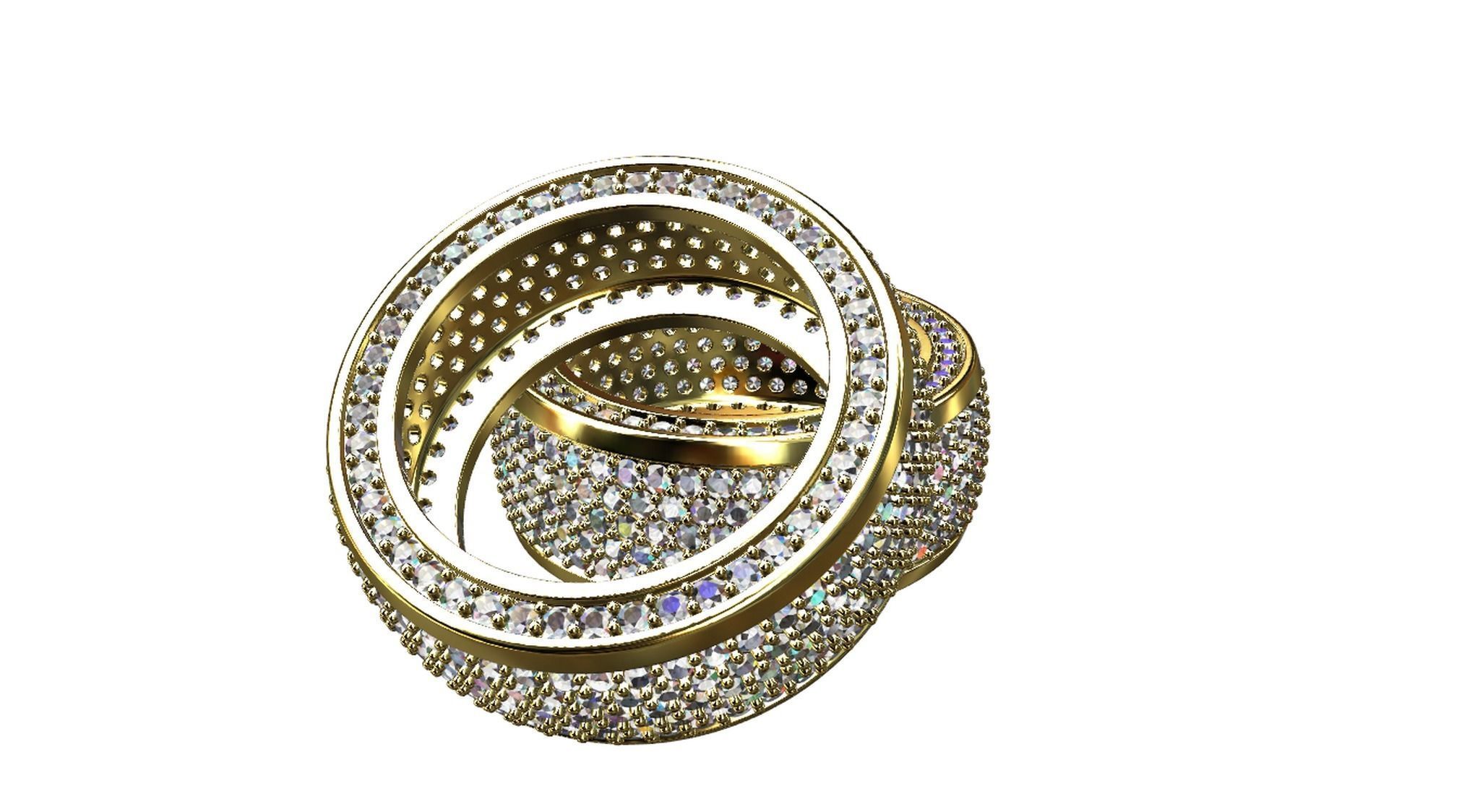 Diamond pave Ring 3D print model_22