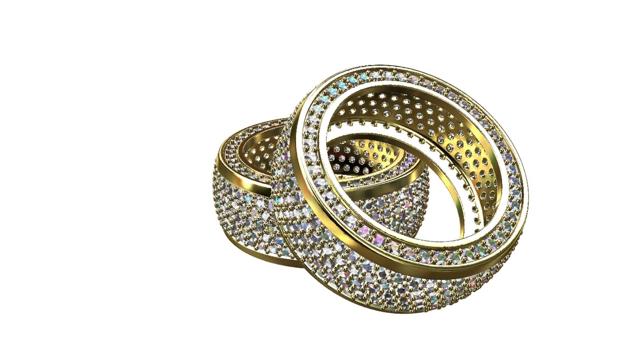 Diamond pave Ring 3D print model_29