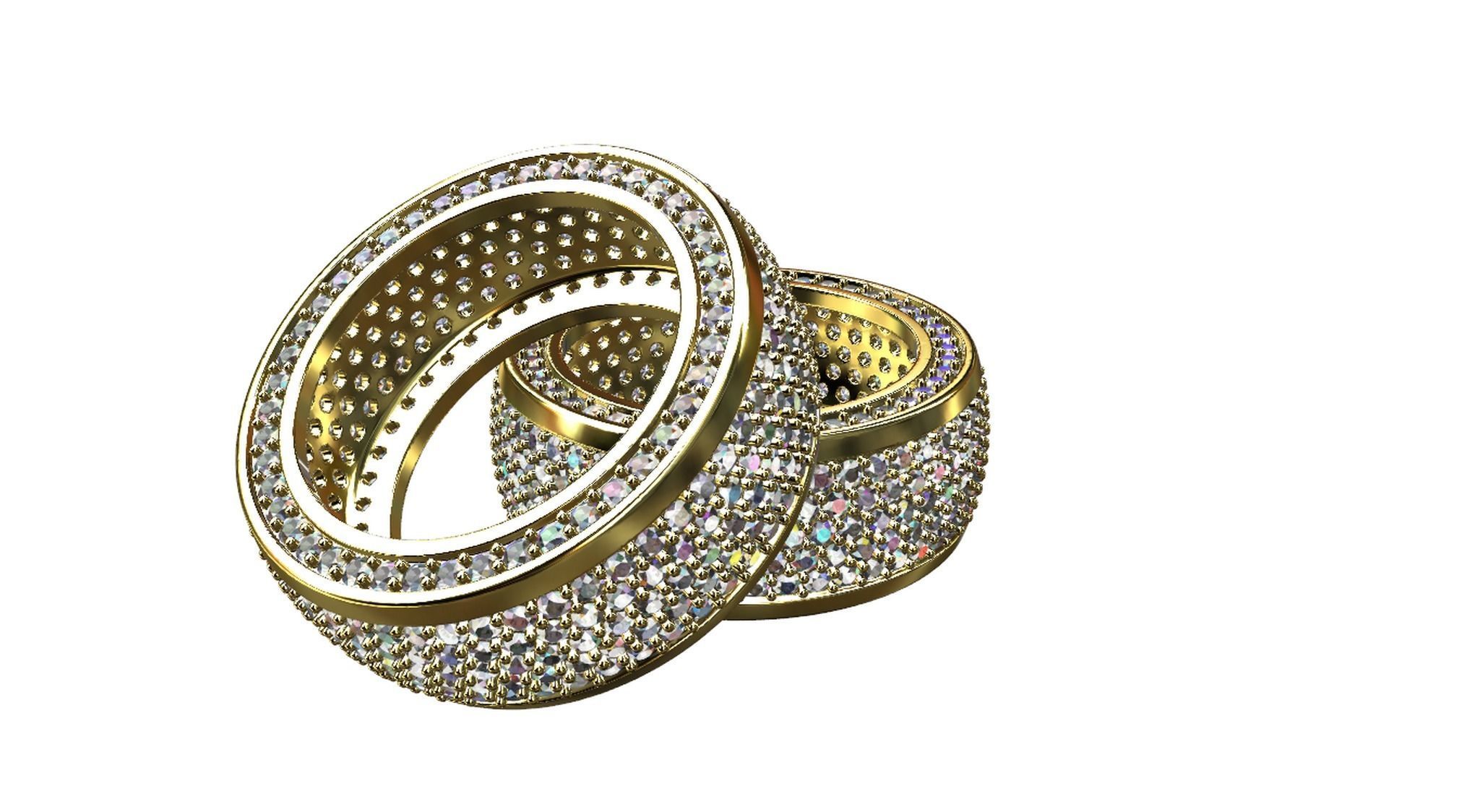 Diamond pave Ring 3D print model_84