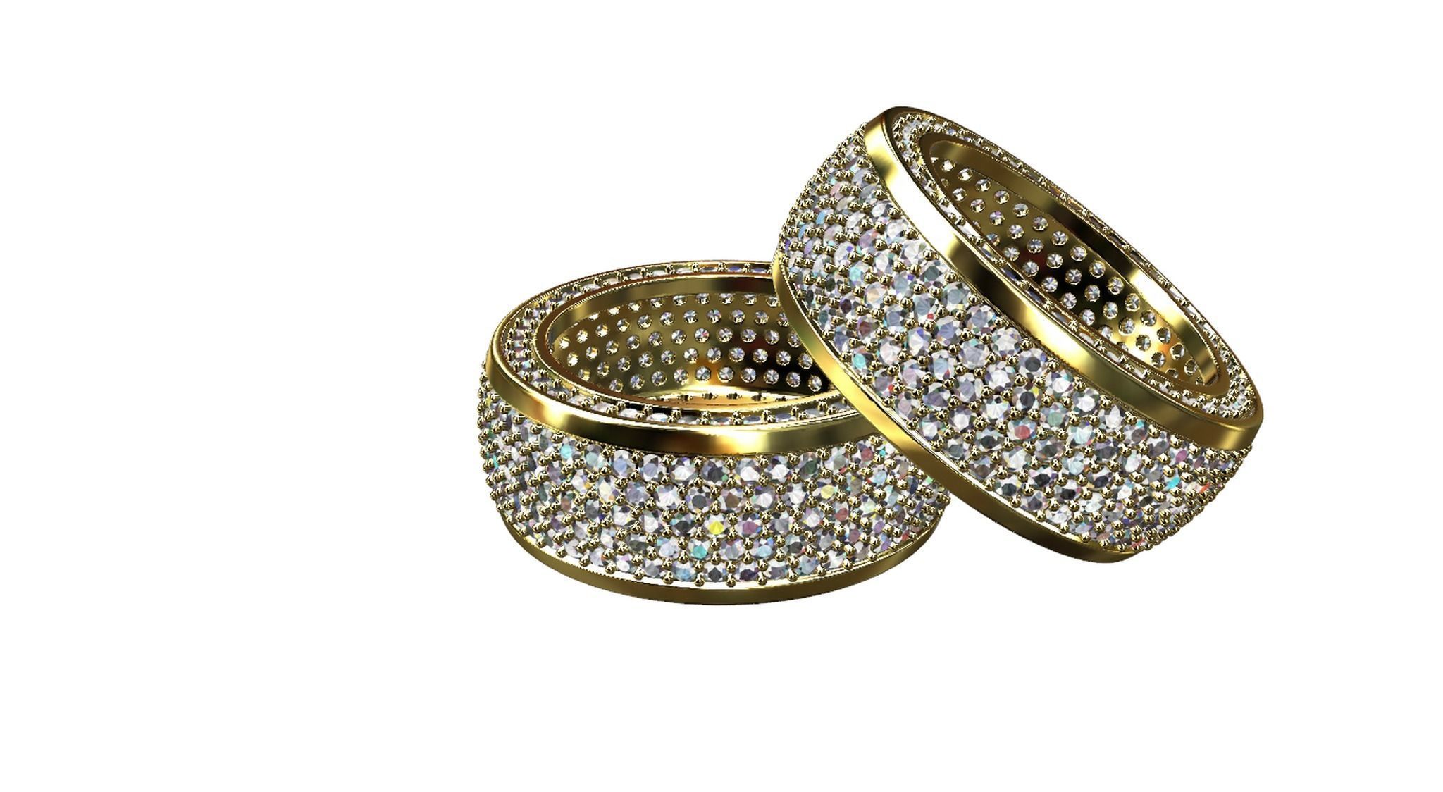 Diamond pave Ring 3D print model_38