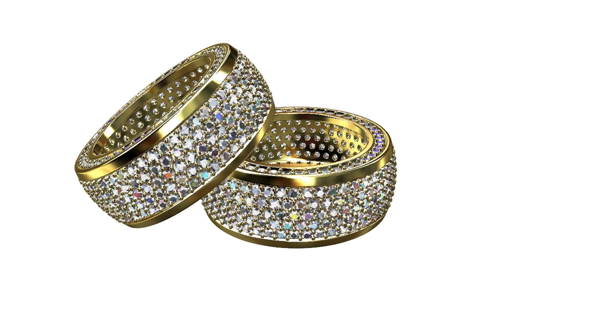 Diamond pave Ring 3D print model_87