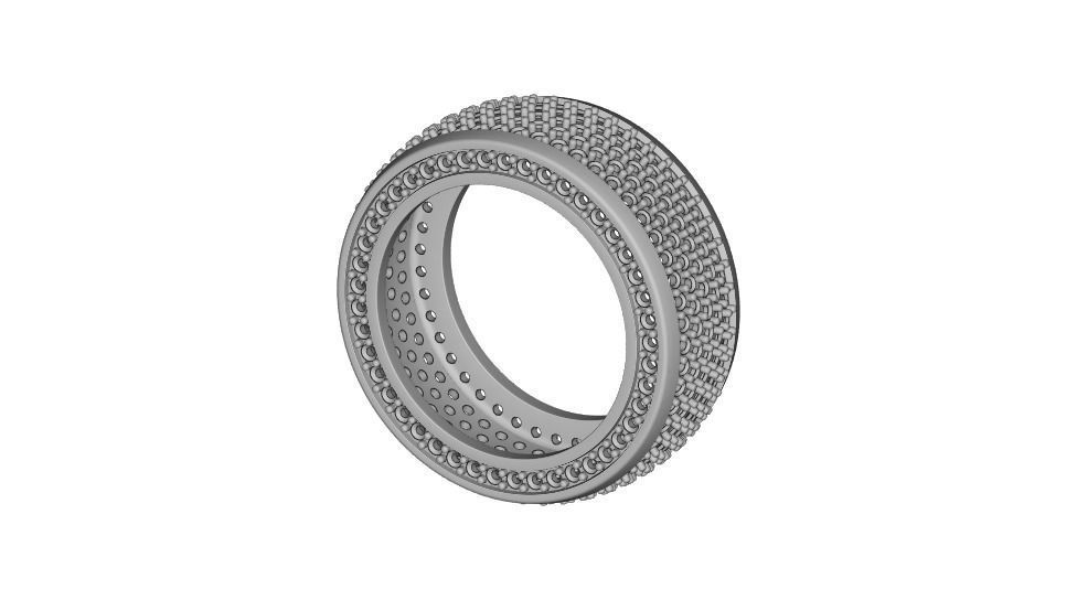 Diamond pave Ring 3D print model_9