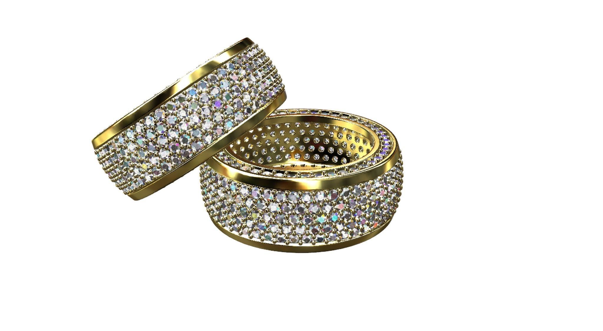 Diamond pave Ring 3D print model_68