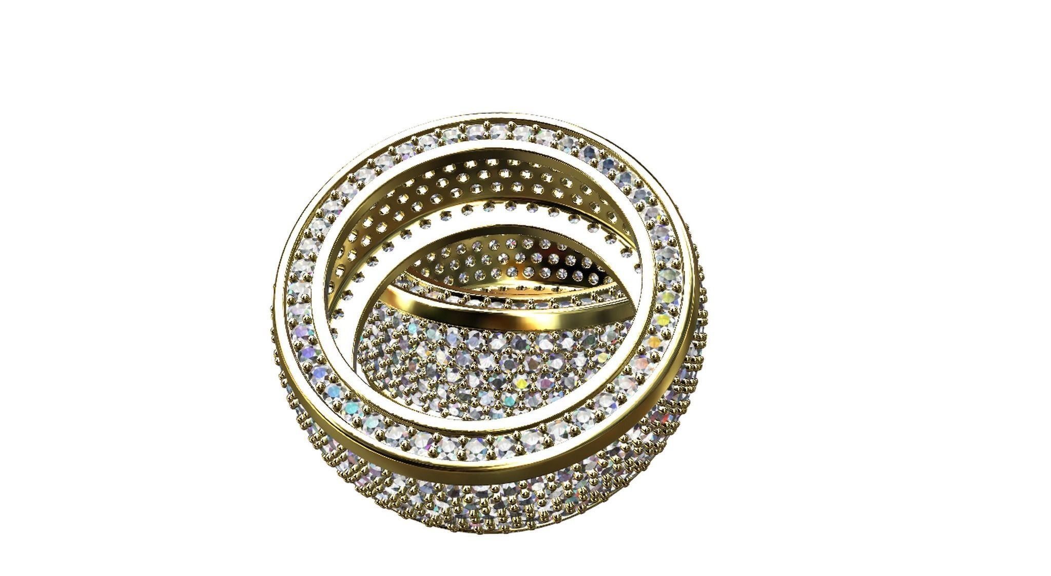 Diamond pave Ring 3D print model_17