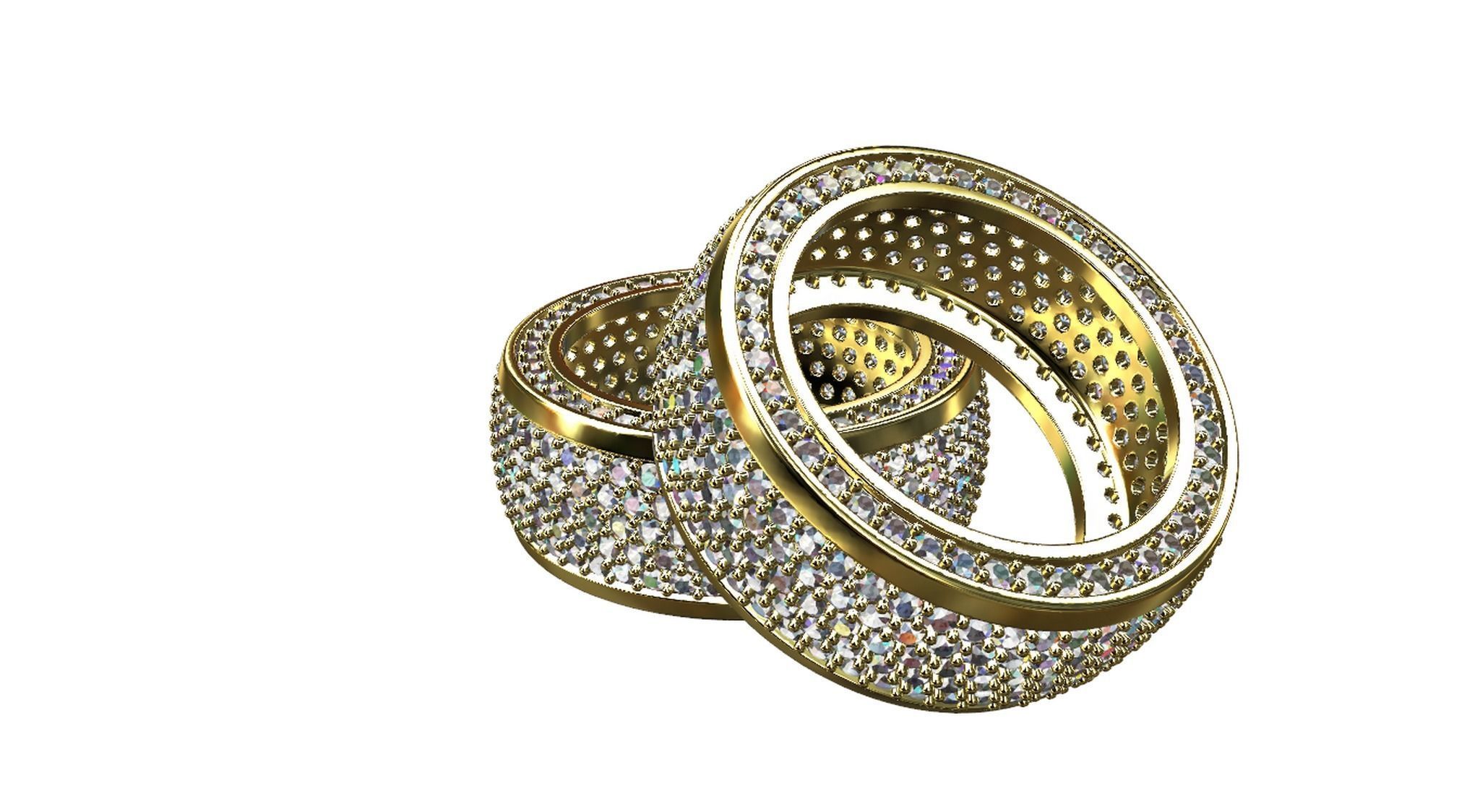 Diamond pave Ring 3D print model_30