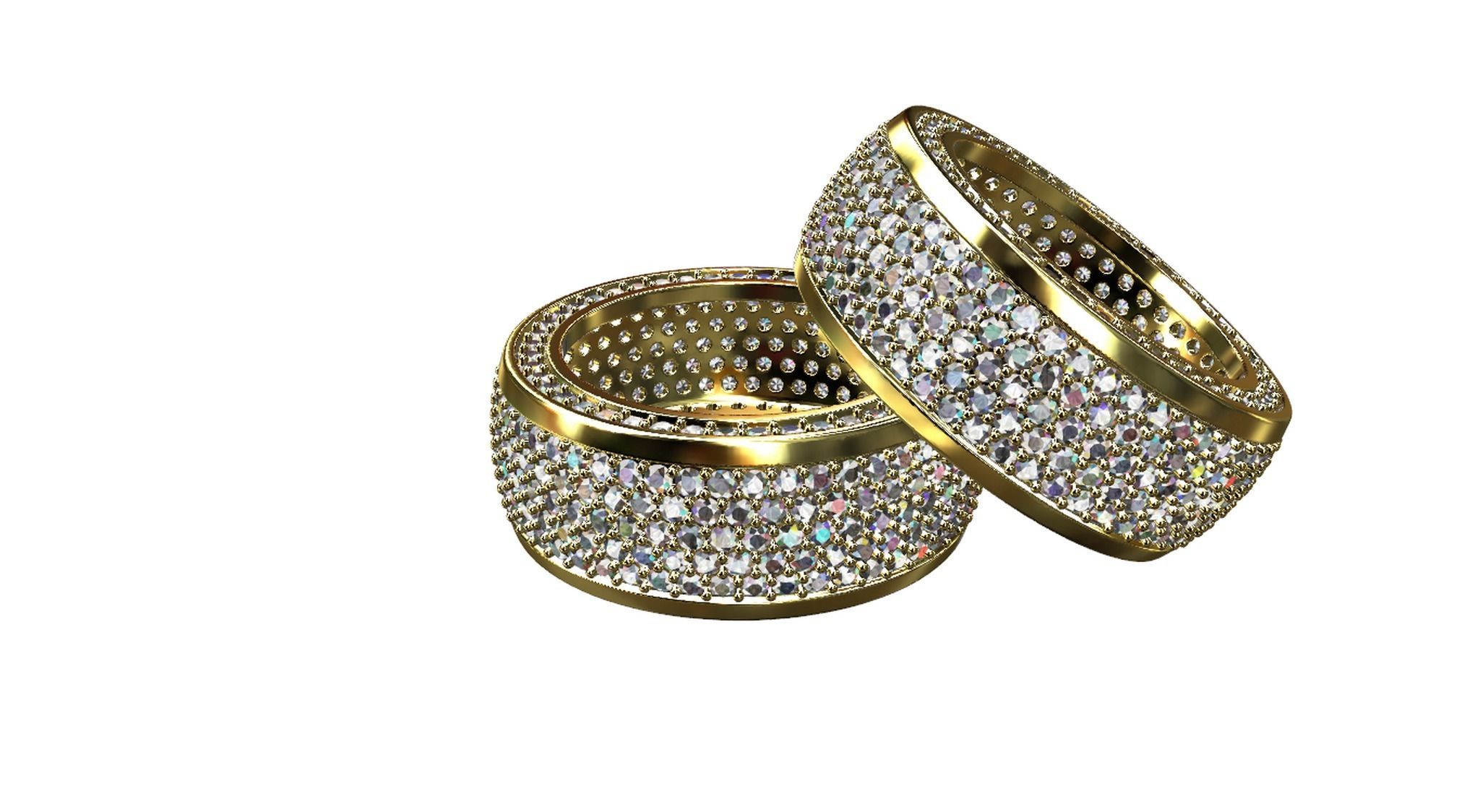 Diamond pave Ring 3D print model_42