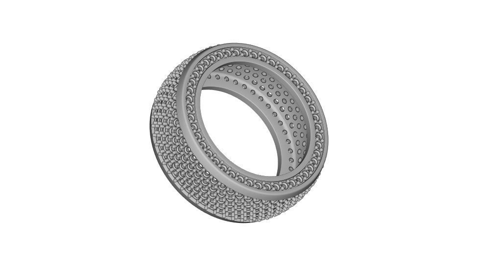 Diamond pave Ring 3D print model_15