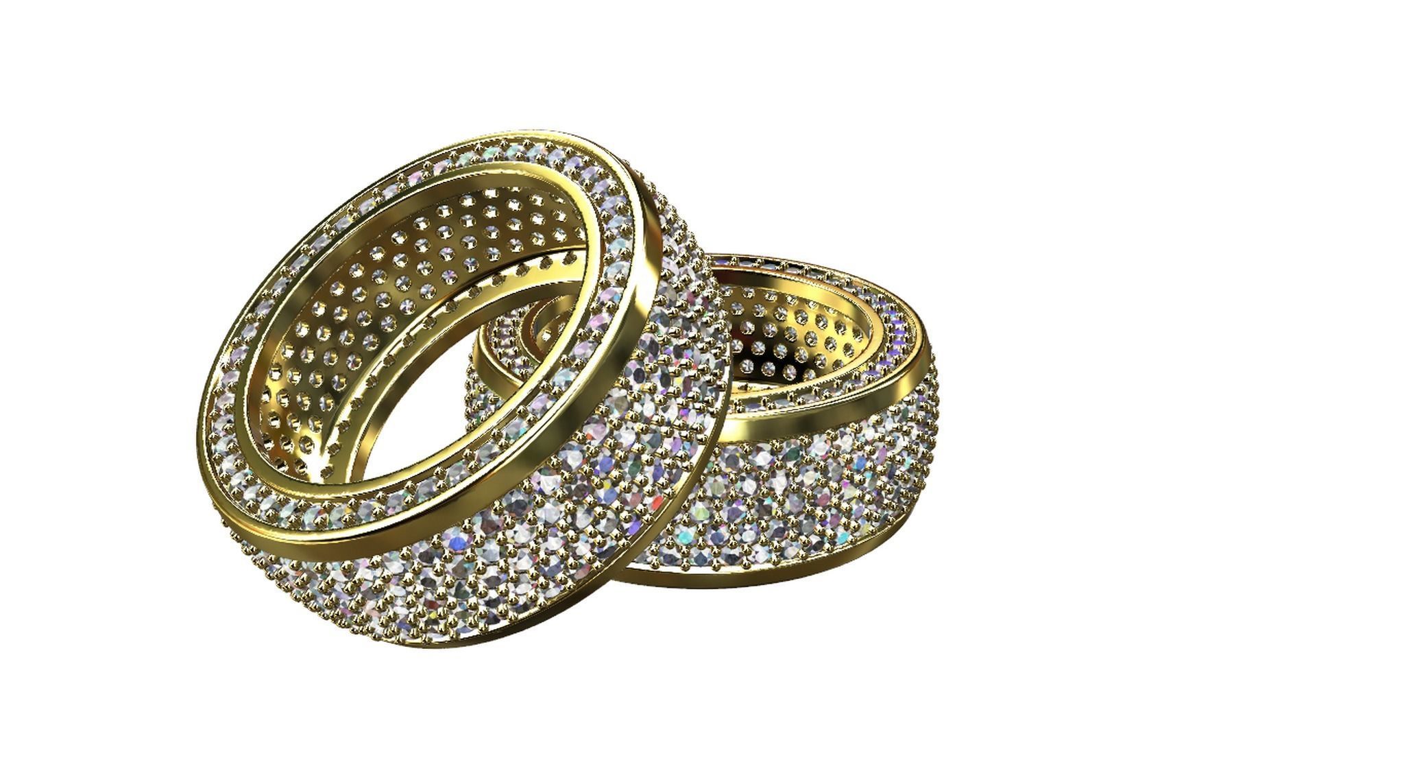 Diamond pave Ring 3D print model_81