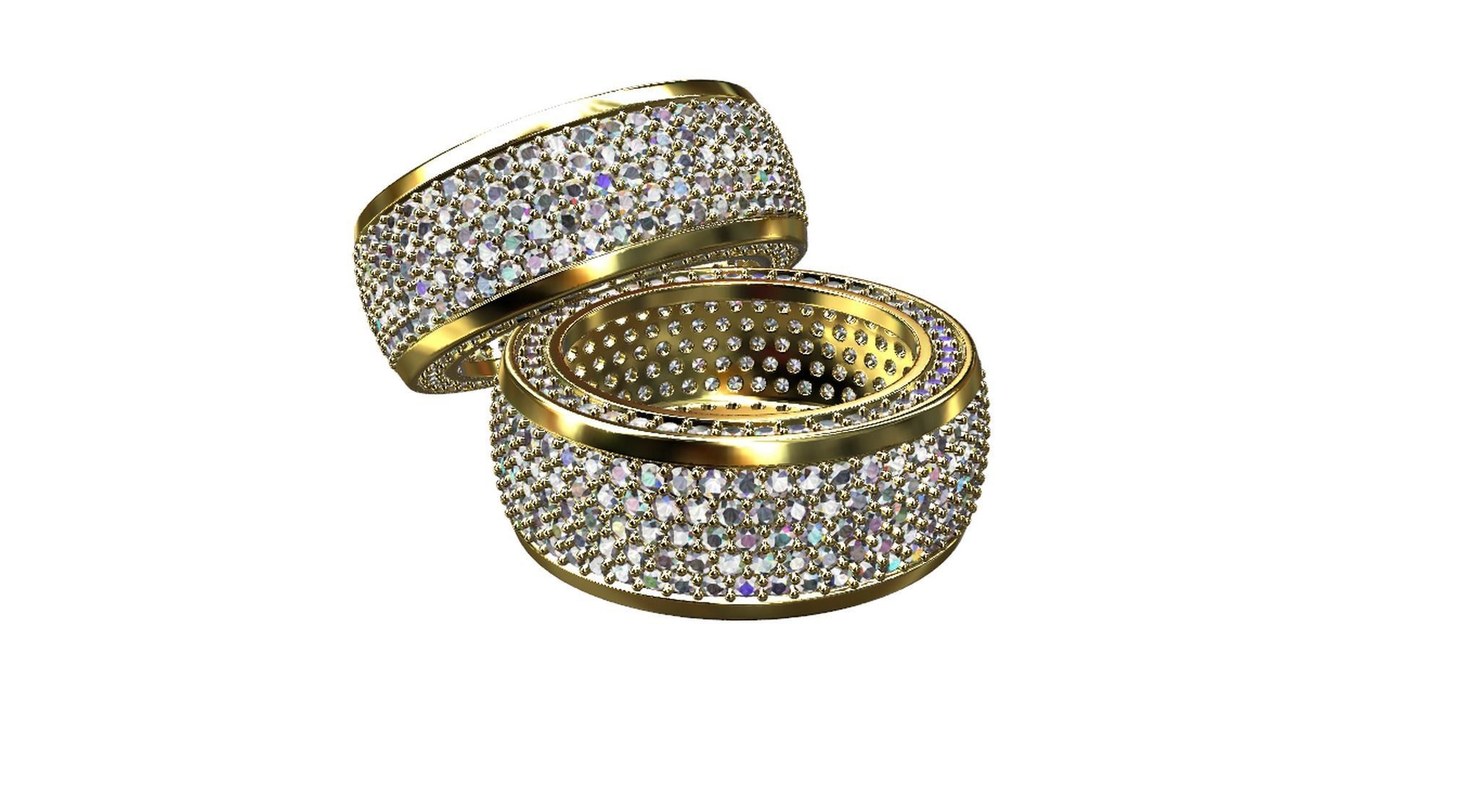 Diamond pave Ring 3D print model_66