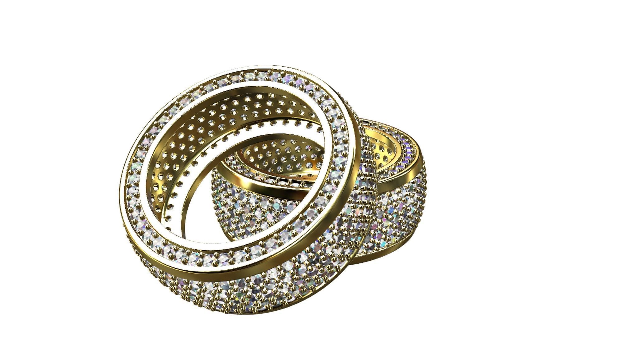 Diamond pave Ring 3D print model_24