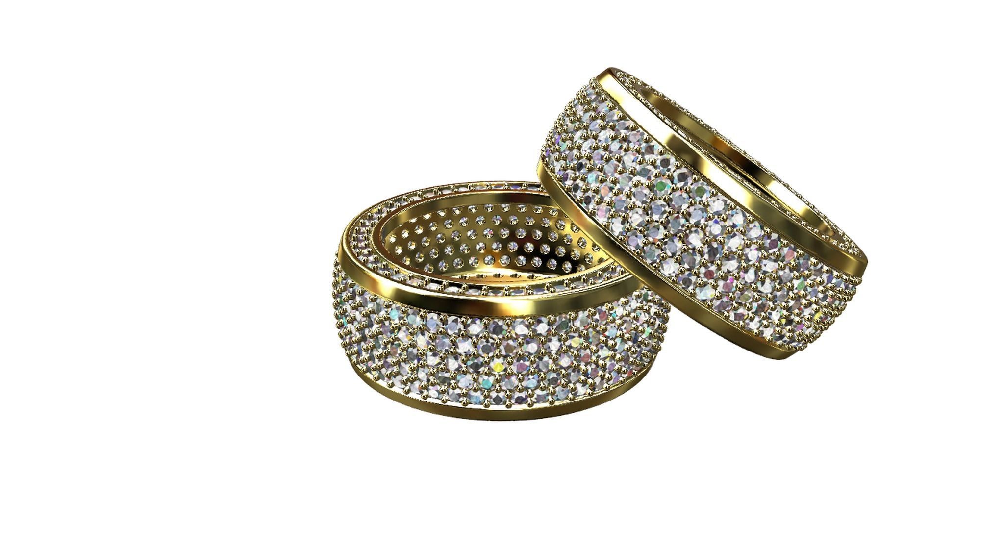 Diamond pave Ring 3D print model_40