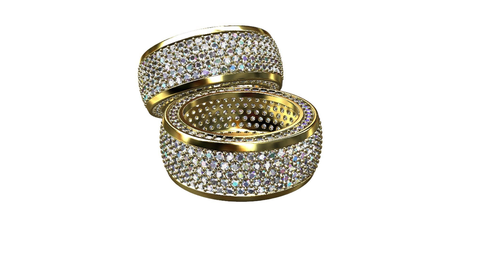 Diamond pave Ring 3D print model_61