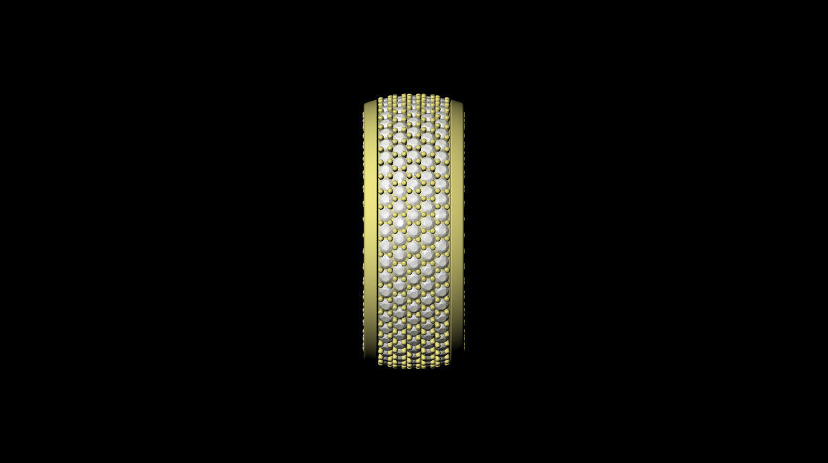 Diamond pave Ring 3D print model_4