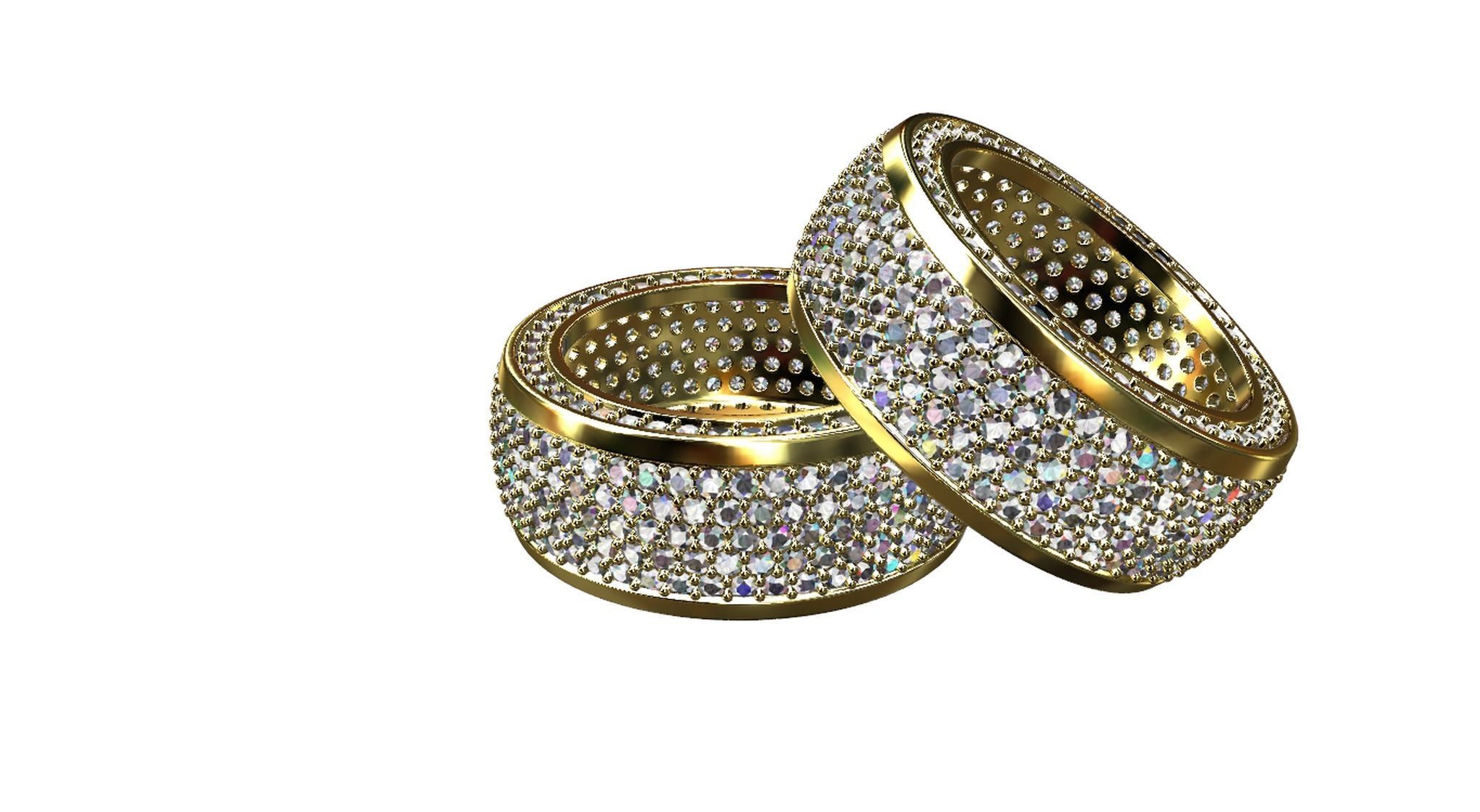 Diamond pave Ring 3D print model_37