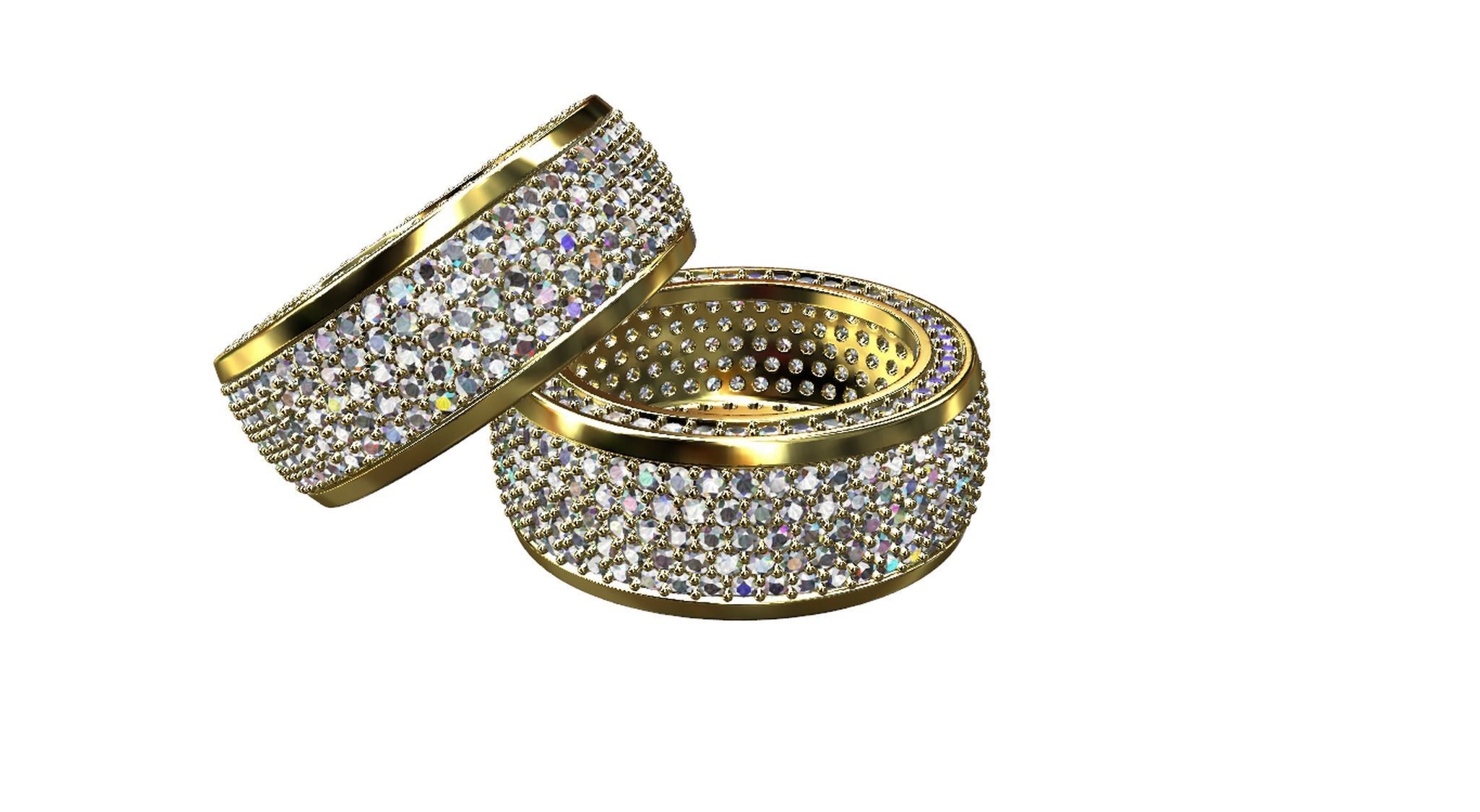 Diamond pave Ring 3D print model_74